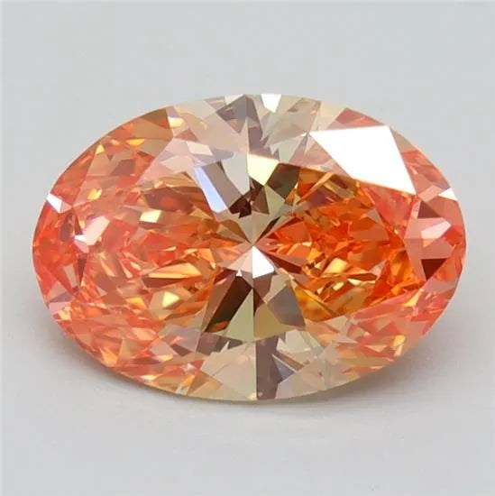 1.98ct Oval Lab Grown Diamond (Colour Fancy Intense Orange Pink, Clarity VVS1, Cut EX, IGI Certified)