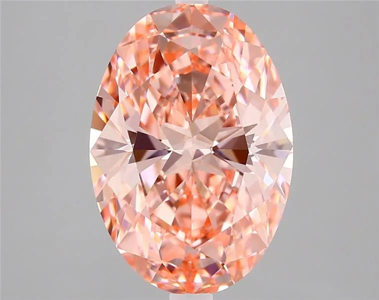 3.00ct Oval Lab Grown Diamond (Colour Fancy Vivid Pink, Clarity VVS1, IGI Certified)