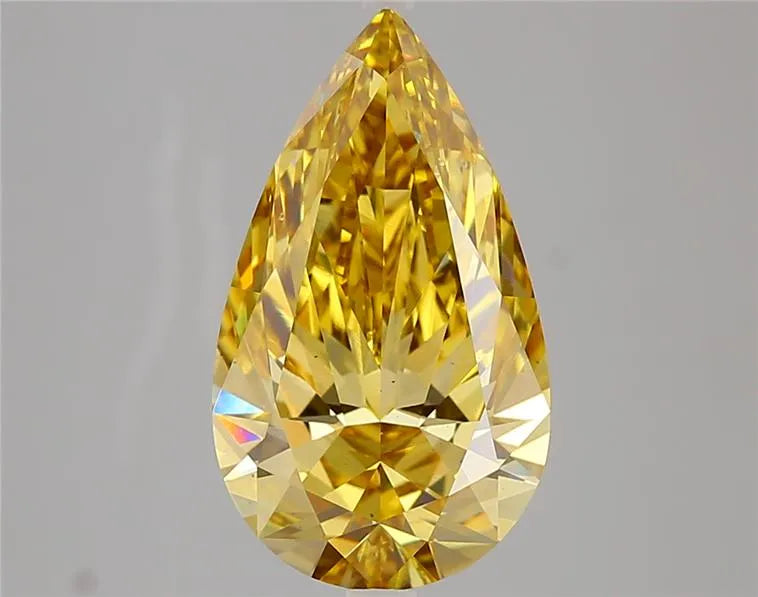 4.02ct Pear Lab Grown Diamond (Colour Fancy Intense Yellow, Clarity VS2, IGI Certified)