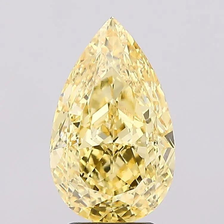 4.02ct Pear Lab Grown Diamond (Colour Fancy Vivid Yellow, Clarity VS1, IGI Certified)