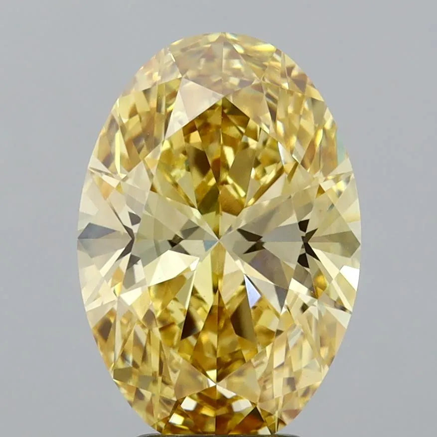 4.06ct Oval Lab Grown Diamond (Colour Fancy Intense Yellow, Clarity VS1, IGI Certified)