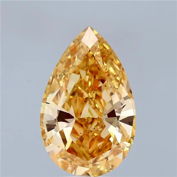 5.00ct Pear Lab Grown Diamond (Colour Fancy Intense Orangey Yellow, Clarity VS2, IGI Certified)