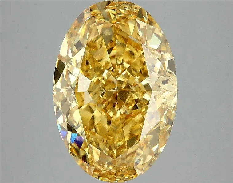 5.06ct Oval Lab Grown Diamond (Colour Fancy Vivid Yellow, Clarity VVS2, IGI Certified)