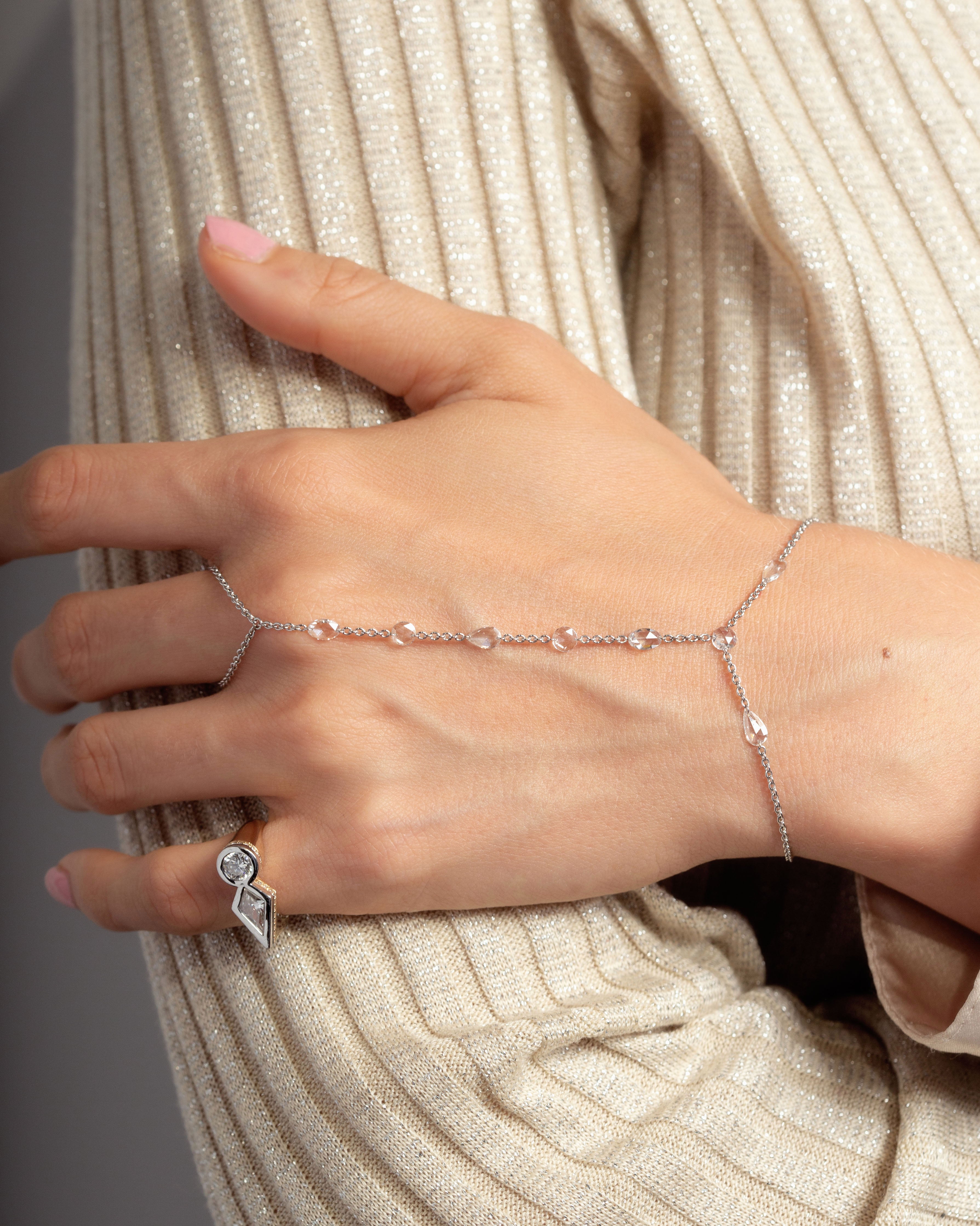 Rose Diamond Hand Chain