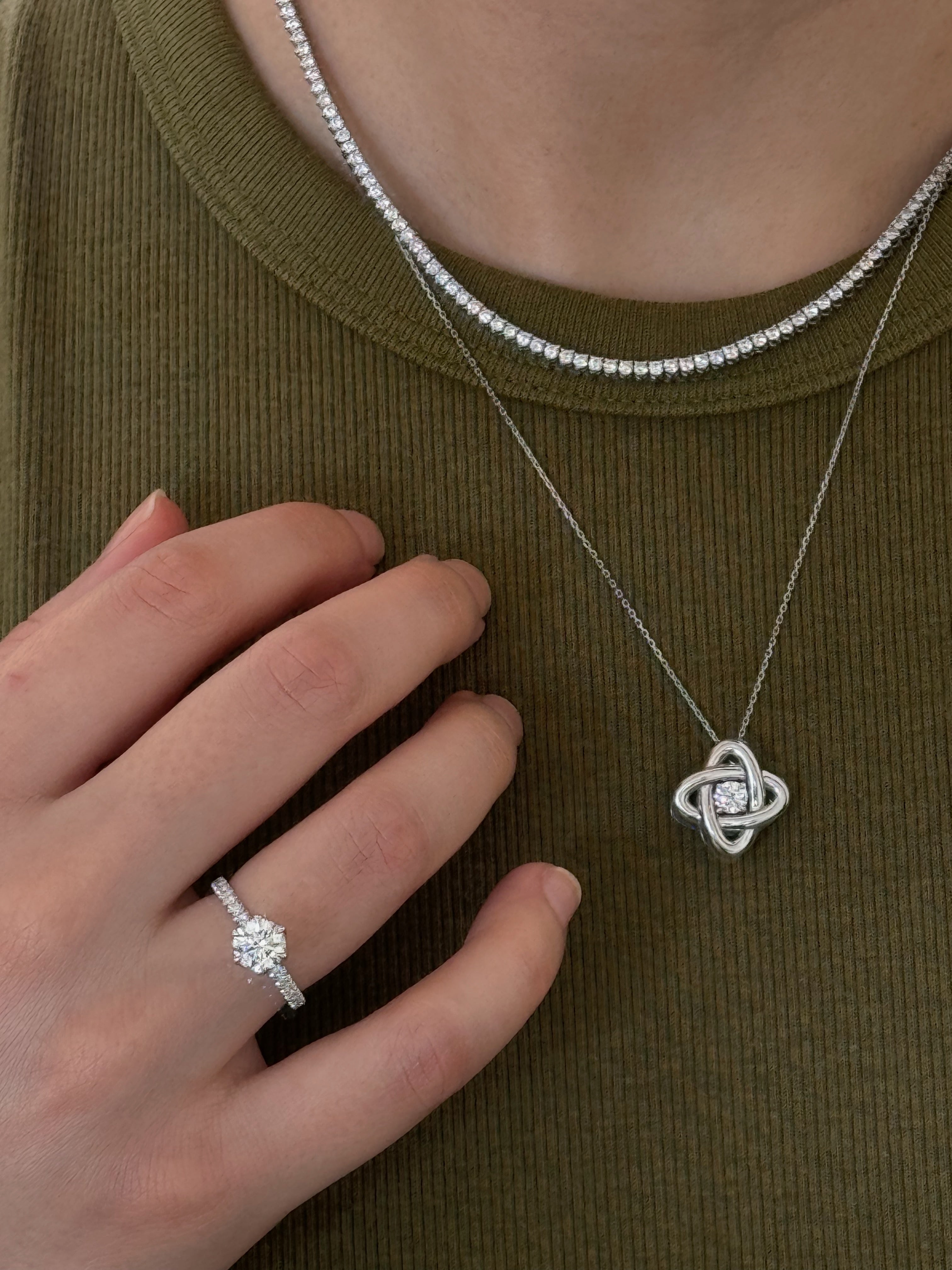 Diamond Knot Necklace
