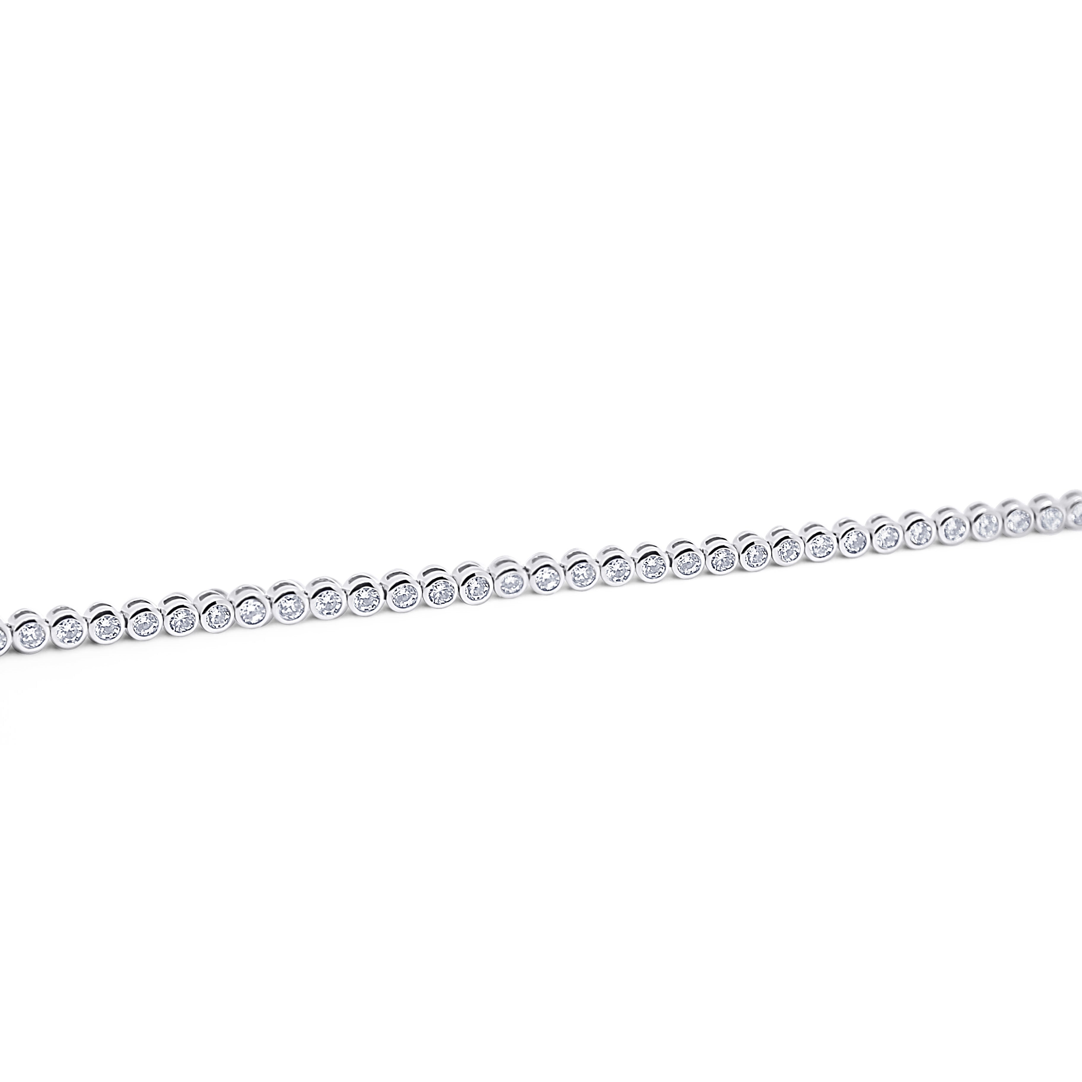 Bezel Set Diamond Tennis Bracelet