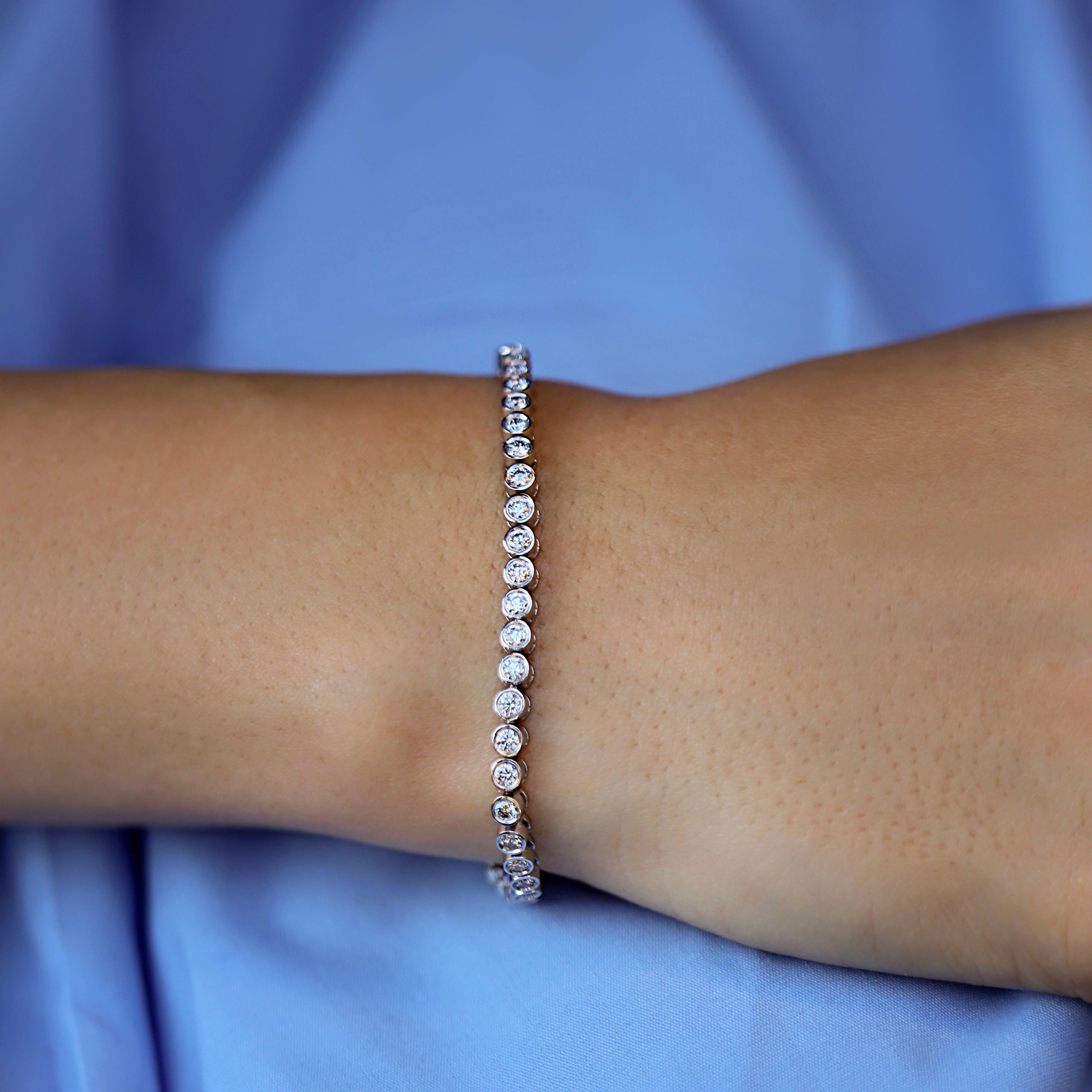 Bezel Set Diamond Tennis Bracelet