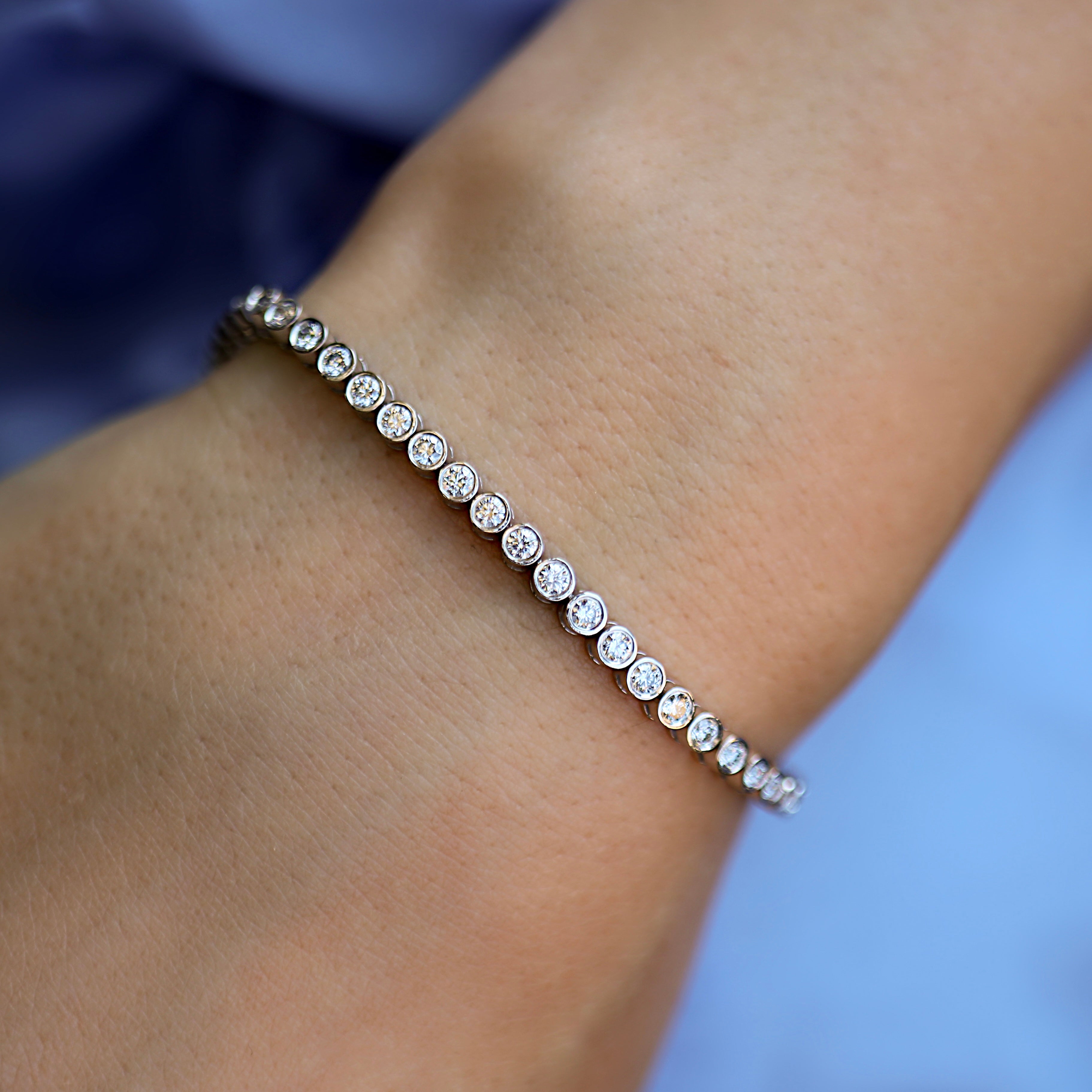 Bezel Set Diamond Tennis Bracelet
