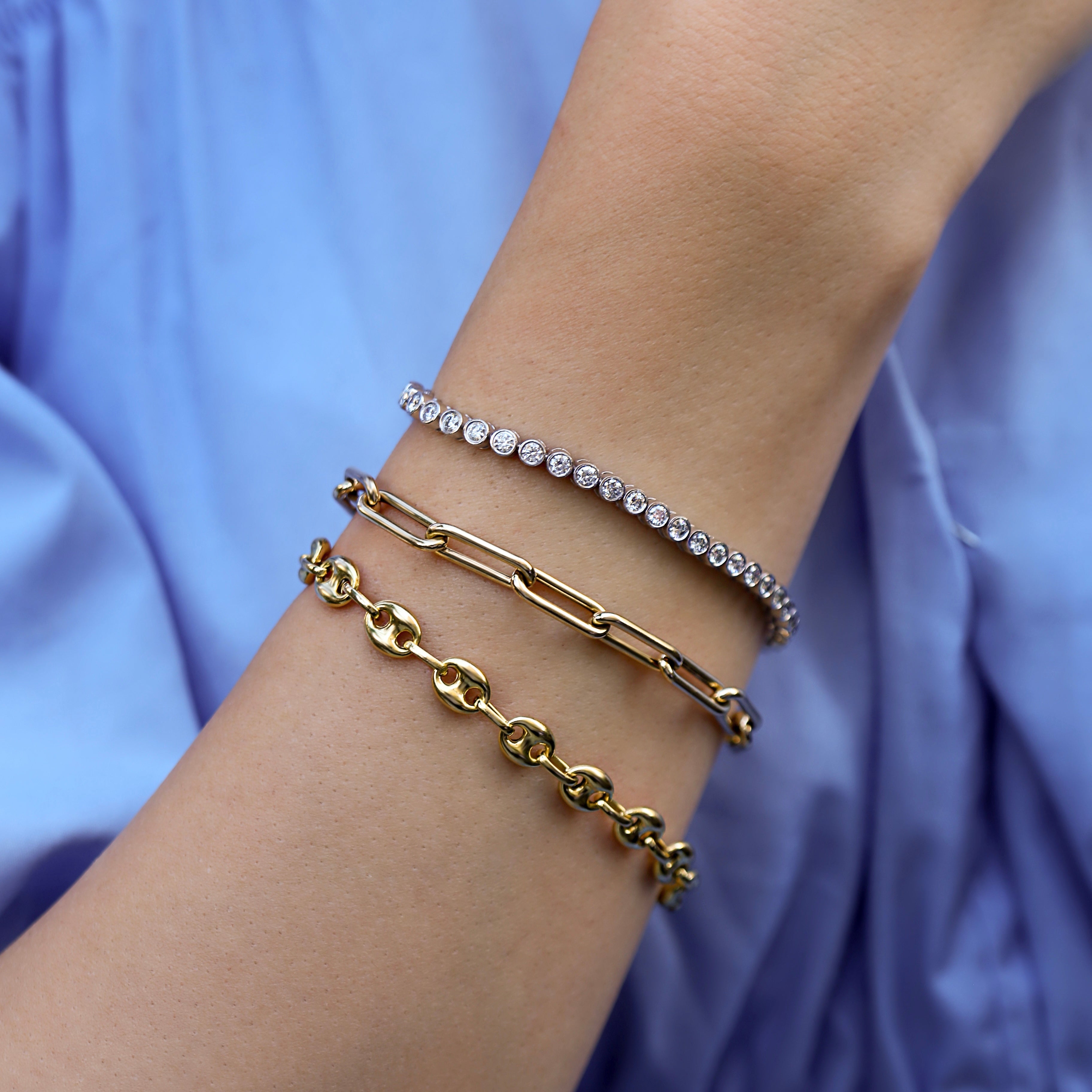 Bezel Set Diamond Tennis Bracelet