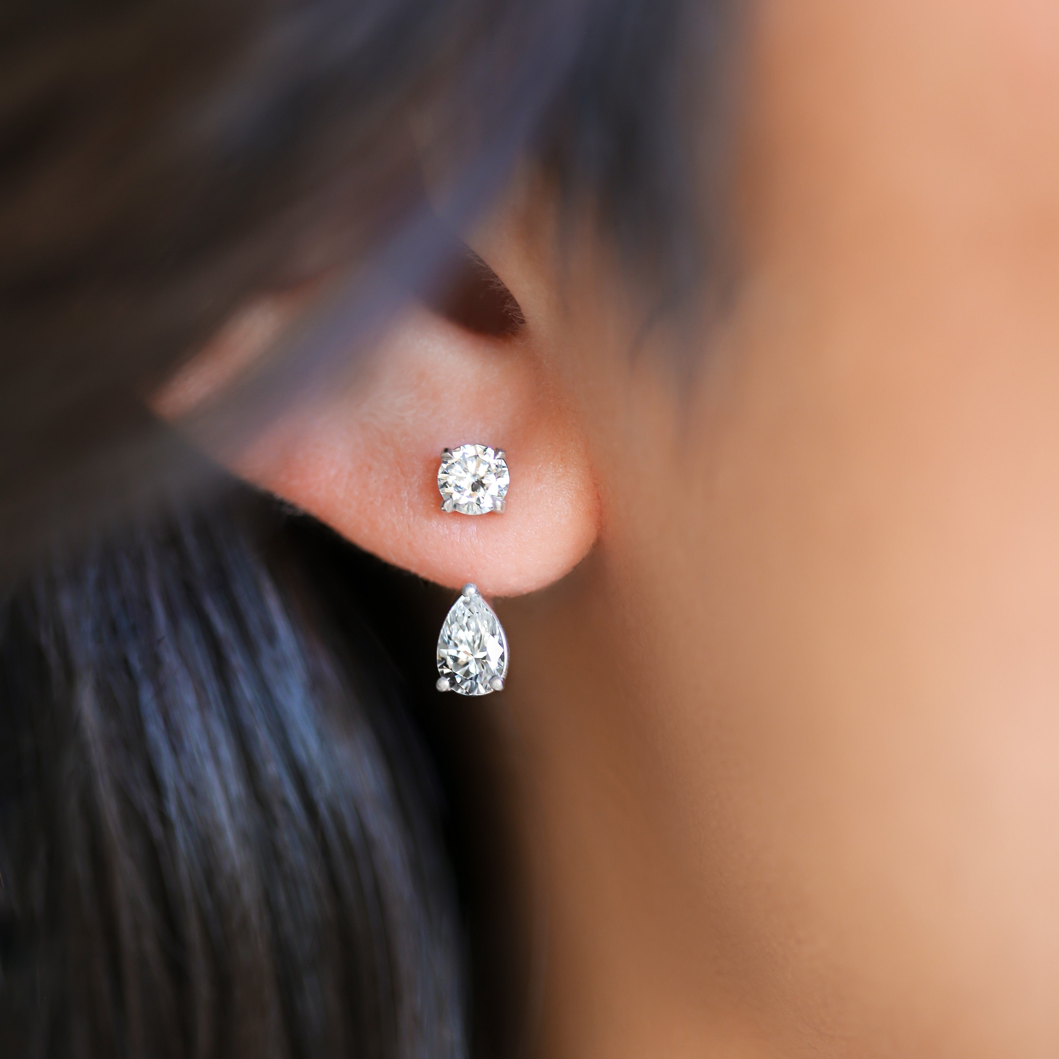 Diamond Solitaire Drop Earring Jacket