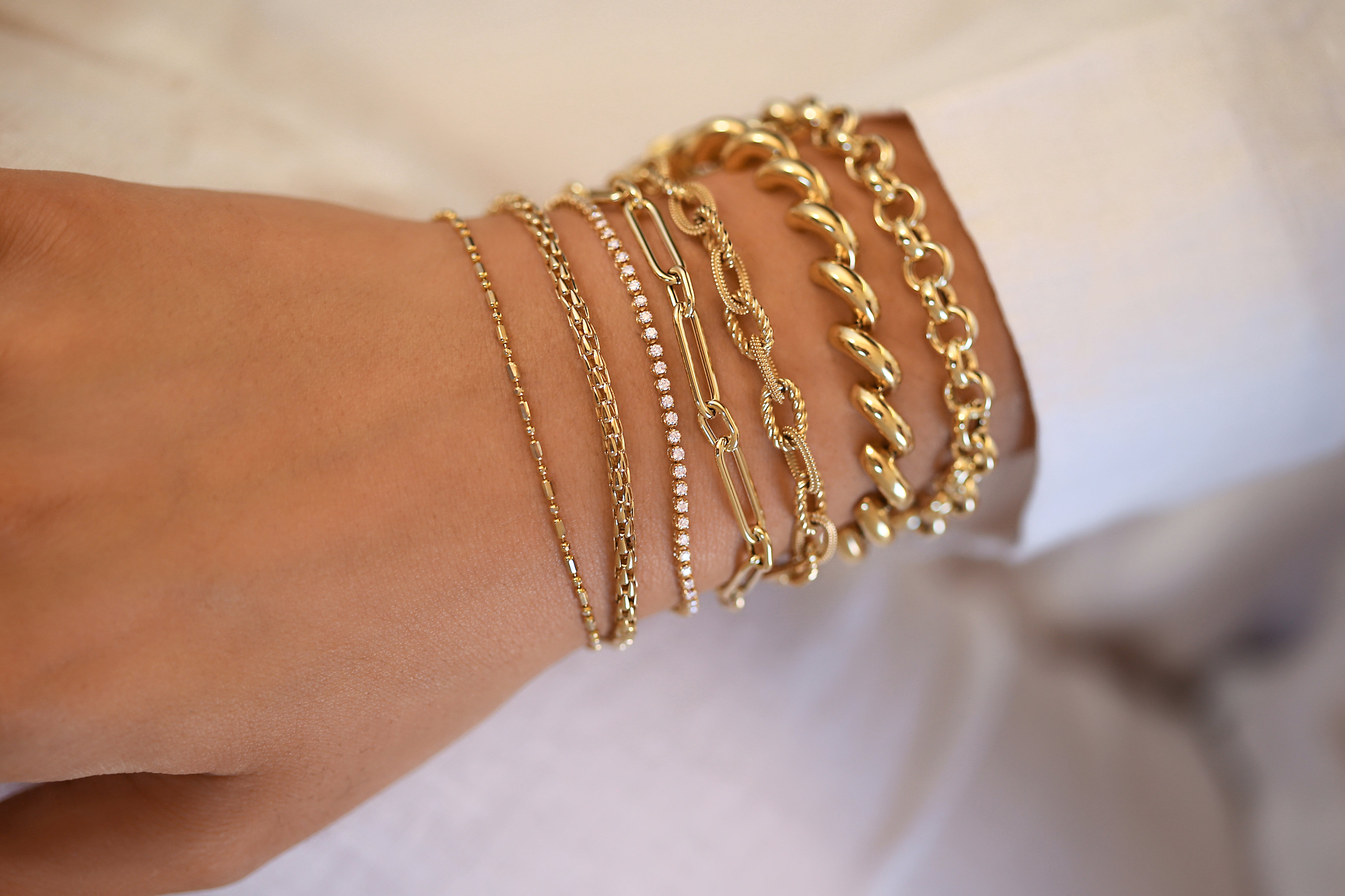 Dash-Dot Bead Chain Bracelet
