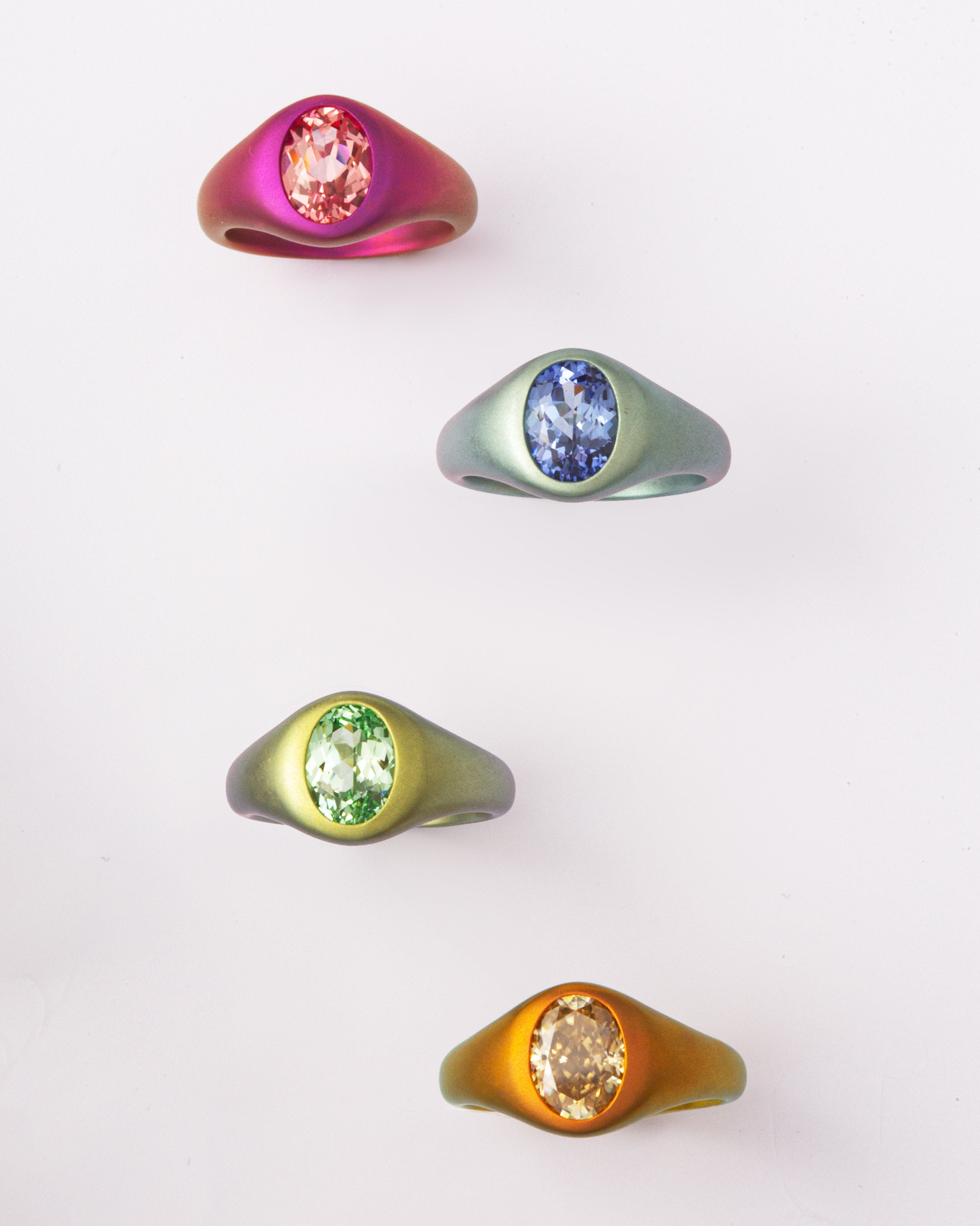Pink lab sapphire ring in matte titanium – Hibiscus Candy by Purecious