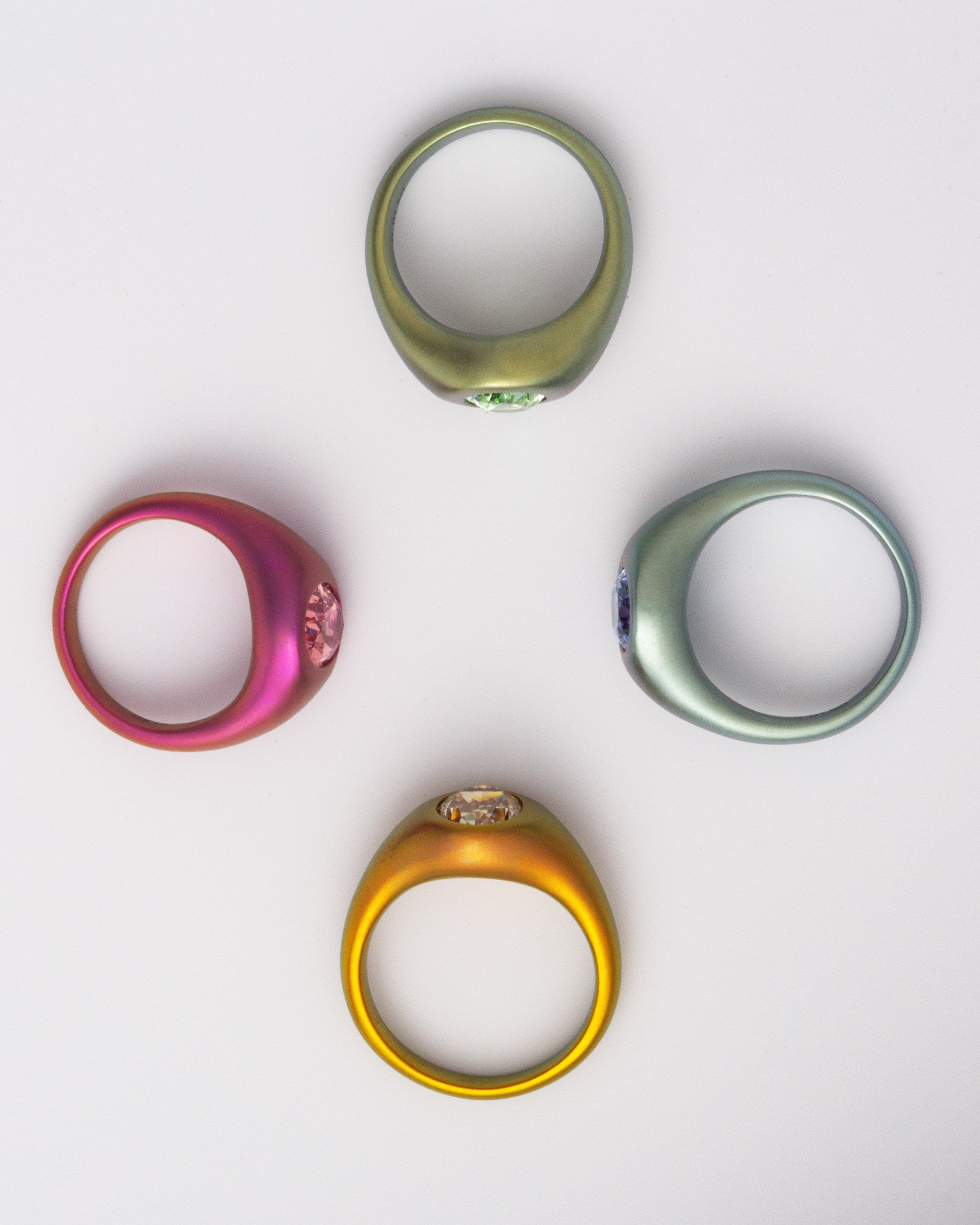 Pink lab sapphire ring in matte titanium – Hibiscus Candy by Purecious