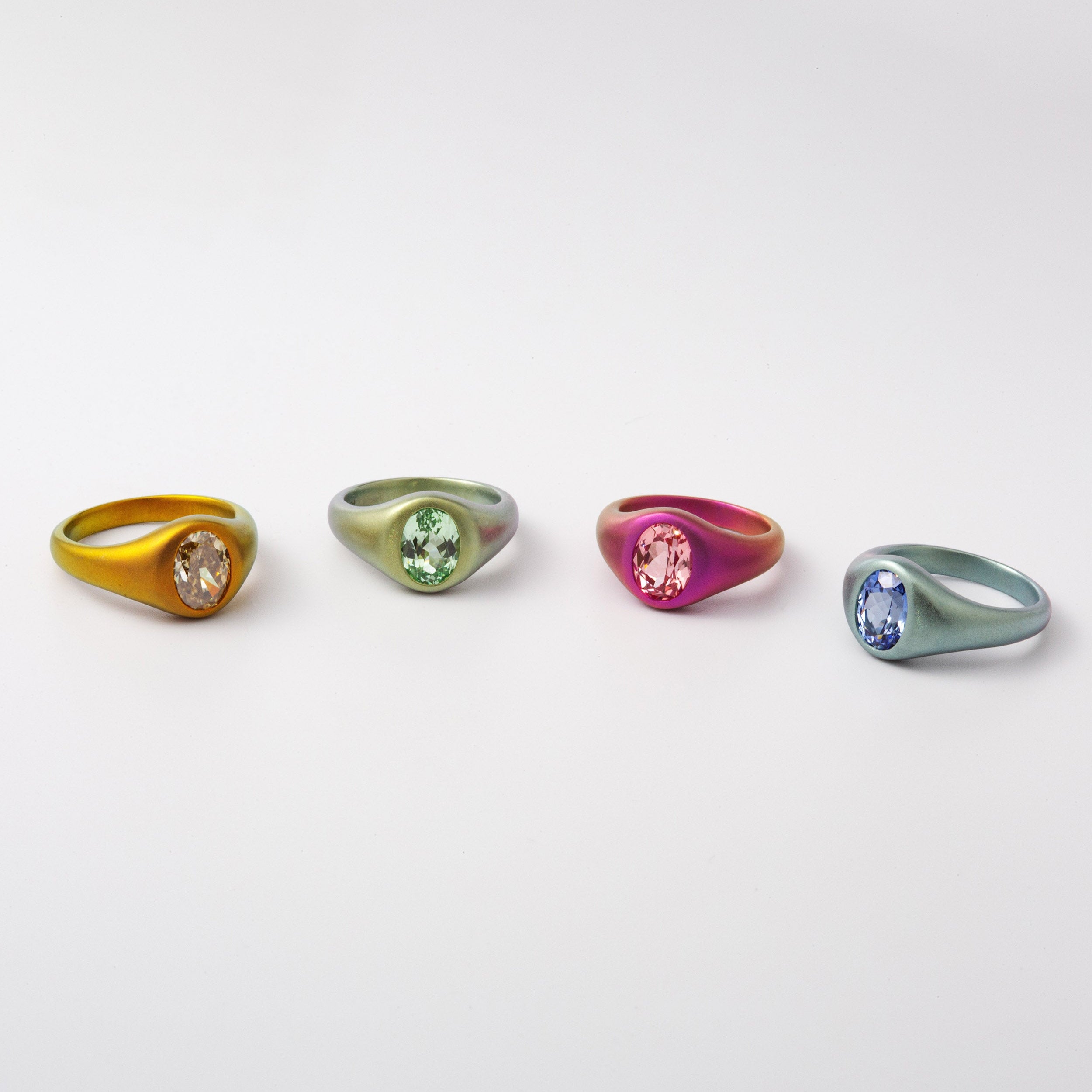 Pink lab sapphire ring in matte titanium – Hibiscus Candy by Purecious