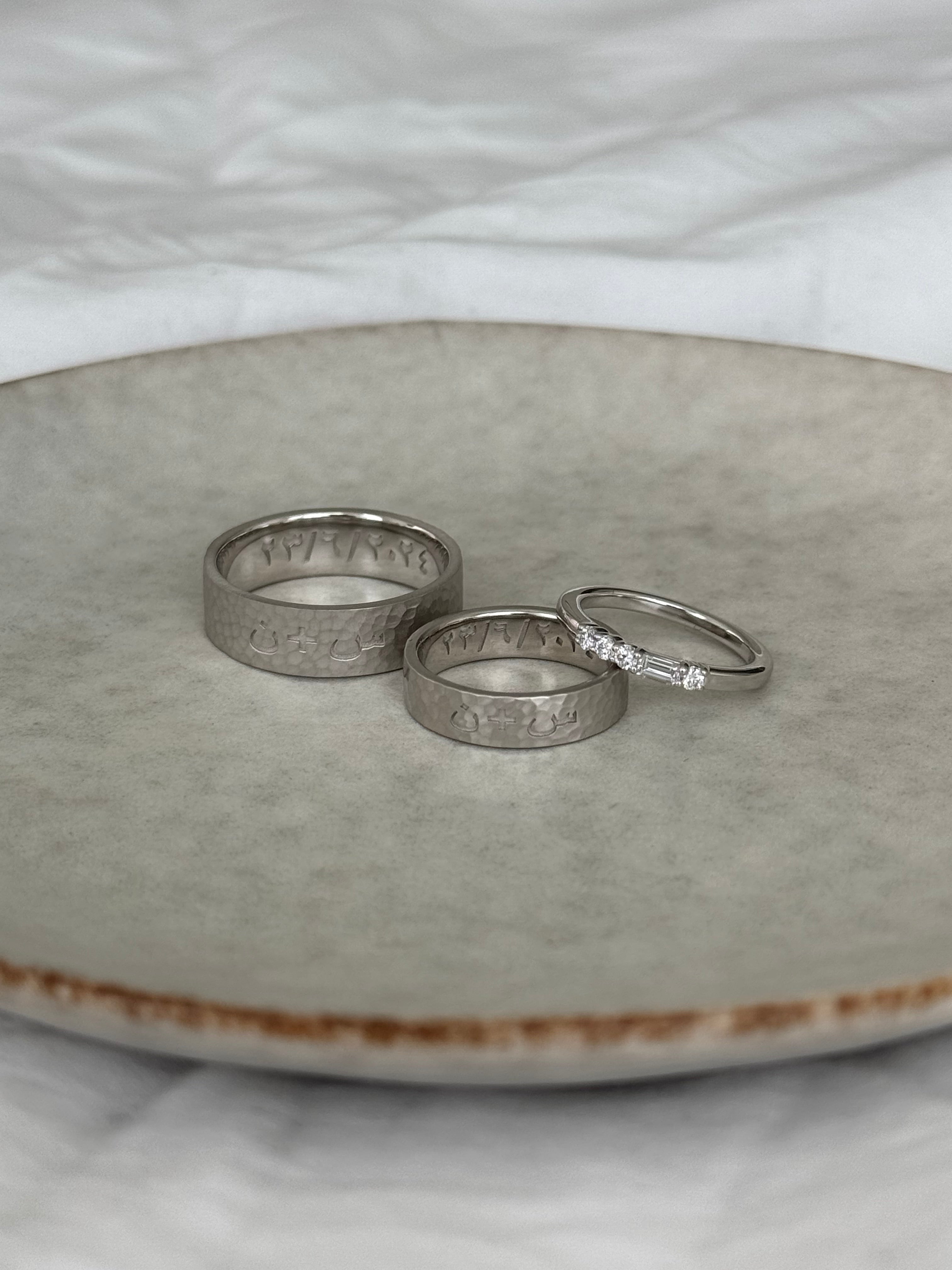 Morse Code Letters Diamond Ring