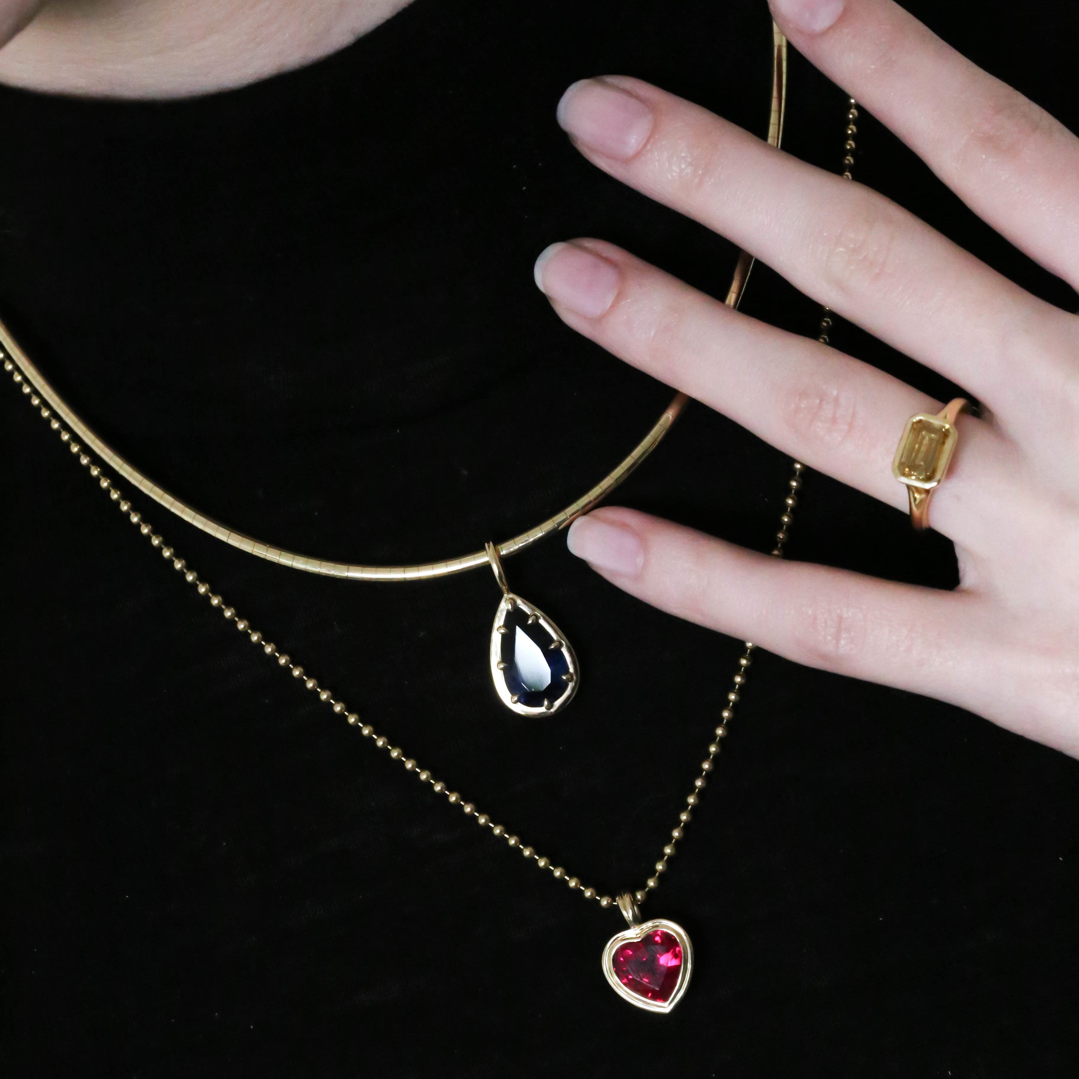 Pear Sapphire Pendant
