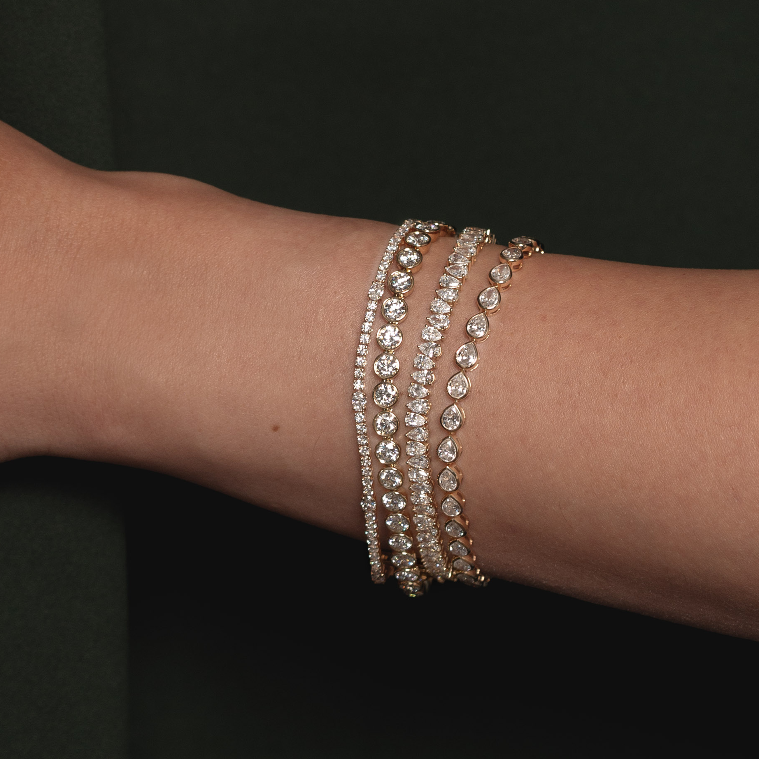 Emerald & Brilliant Diamond Tennis Bracelet