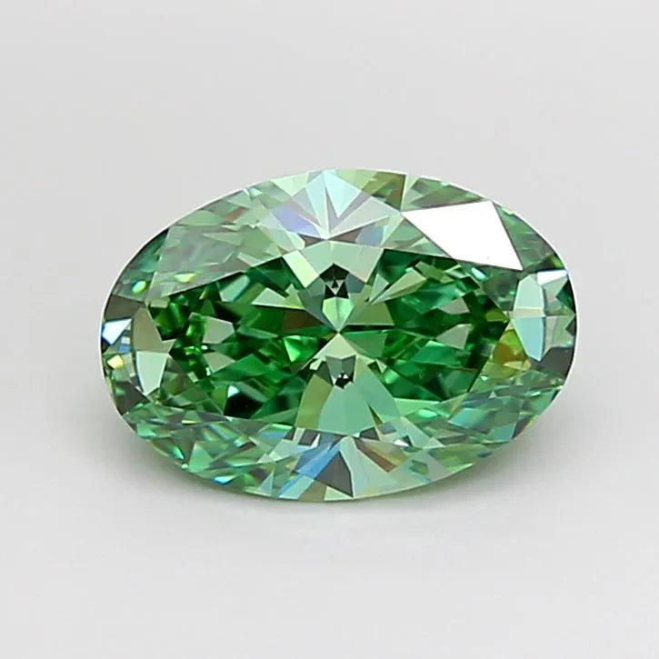 2.07ct Oval Lab Grown Diamond (Colour Fancy Vivid Green, Clarity VVS1, IGI Certified)