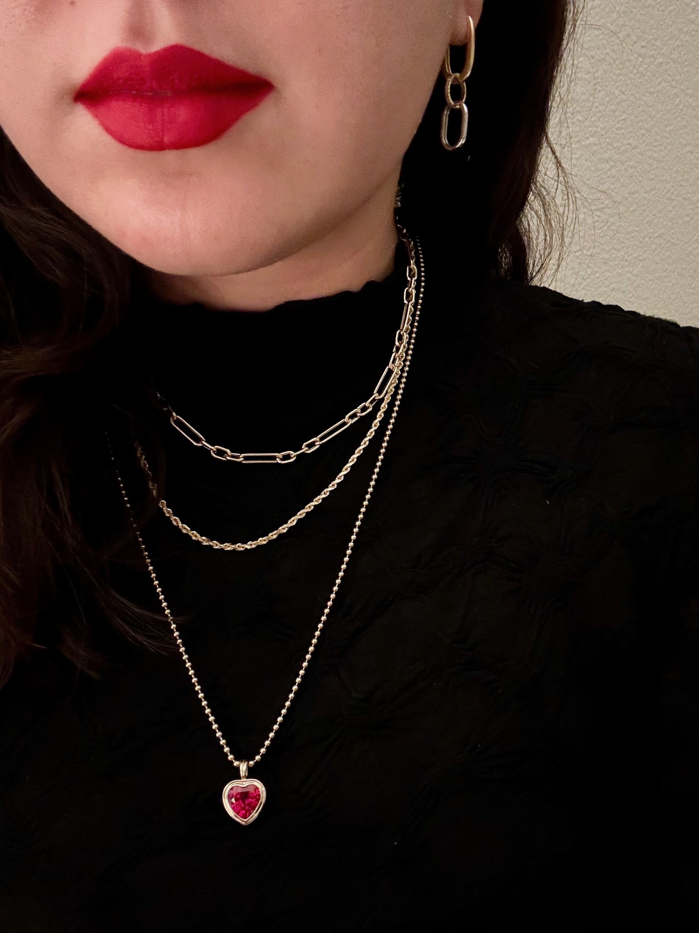 Heart Ruby Pendant | Necklace