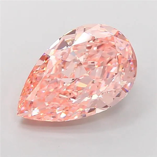 3.85ct Pear Lab Grown Diamond (Colour Fancy Intense Pink, Clarity VVS1, IGI Certified)