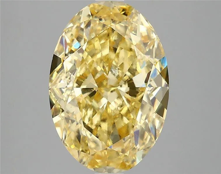 4.06ct Oval Lab Grown Diamond (Colour Fancy Vivid Yellow, Clarity VS1, IGI Certified)