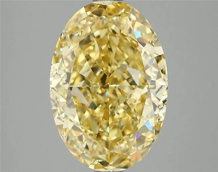 4.07ct Oval Lab Grown Diamond (Colour Fancy Vivid Yellow, Clarity VS2, IGI Certified)