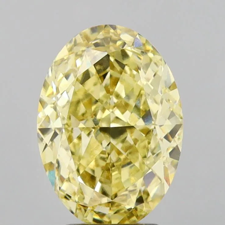 4.08ct Oval Lab Grown Diamond (Colour Fancy Yellow, Clarity VVS2, IGI Certified)