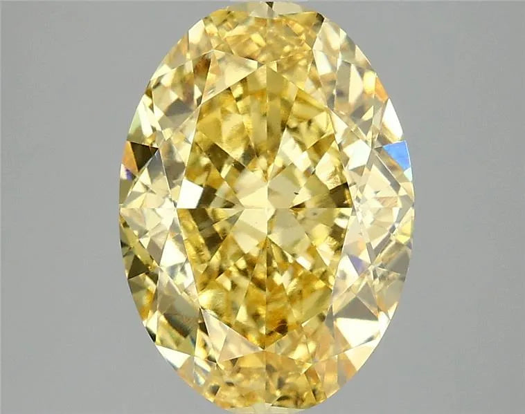4.09ct Oval Lab Grown Diamond (Colour Fancy Vivid Yellow, Clarity VS1, IGI Certified)
