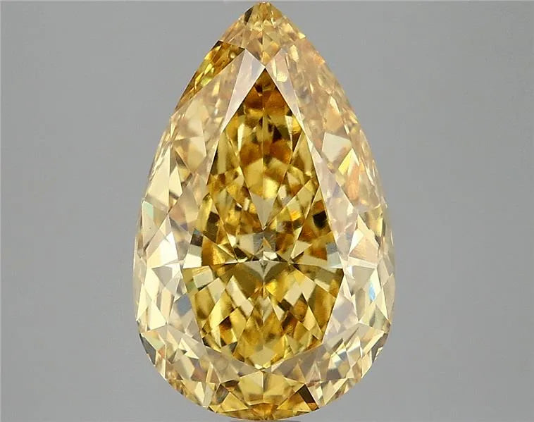 4.09ct Pear Lab Grown Diamond (Colour Fancy Vivid Yellow, Clarity VS1, IGI Certified)
