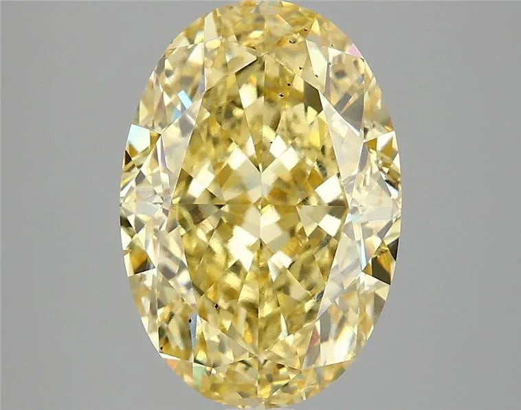 4.10ct Oval Lab Grown Diamond (Colour Fancy Vivid Yellow, Clarity VS2, IGI Certified)