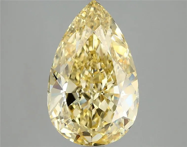 4.11ct Pear Lab Grown Diamond (Colour Fancy Vivid Yellow, Clarity VVS2, IGI Certified)