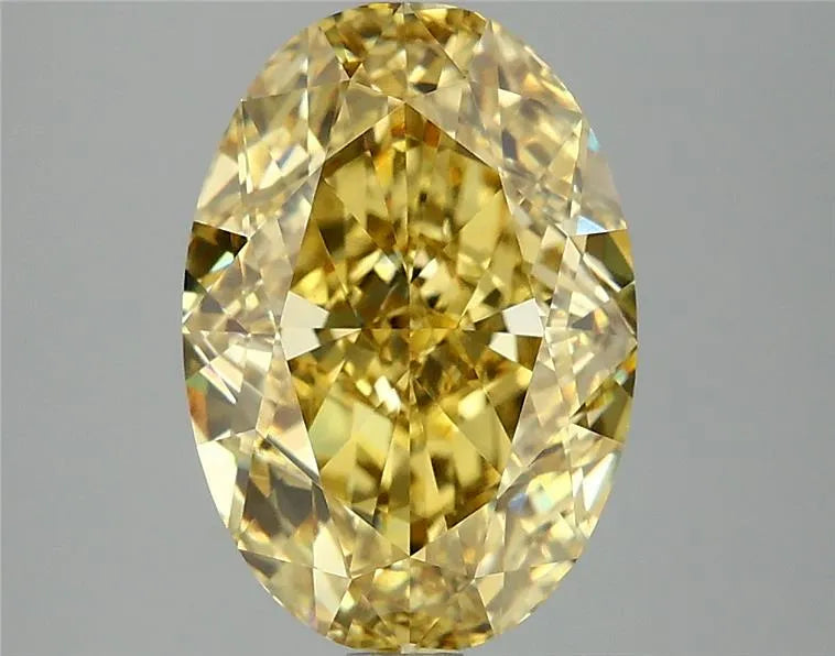 4.14ct Oval Lab Grown Diamond (Colour Fancy Vivid Yellow, Clarity VS1, IGI Certified)