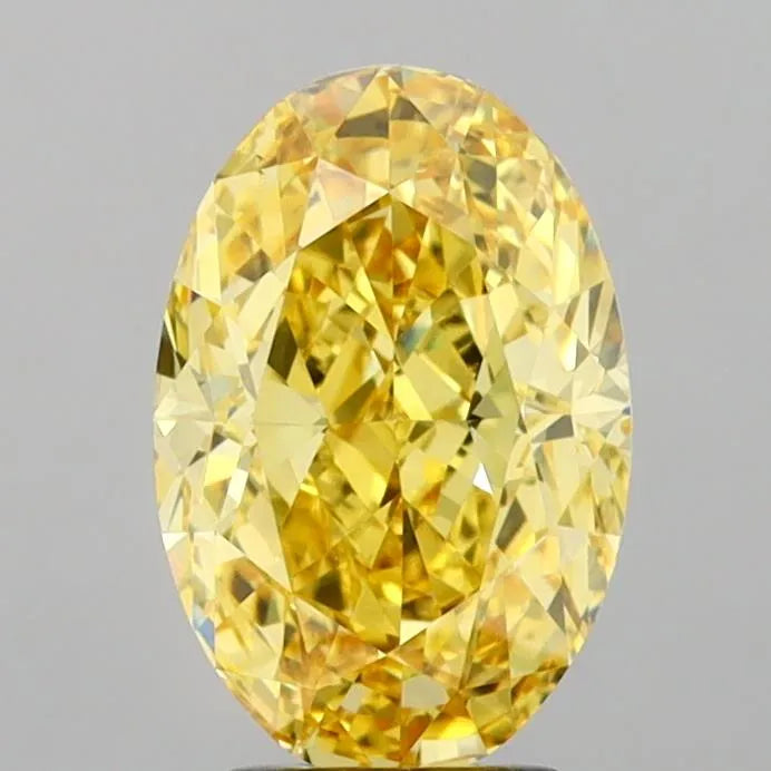 4.18ct Oval Lab Grown Diamond (Colour Fancy Vivid Yellow, Clarity VS1, IGI Certified)