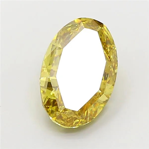 4.37ct Oval Lab Grown Diamond (Colour Fancy Intense Yellow, Clarity VS2, IGI Certified)
