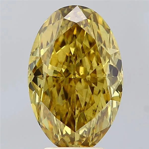 5.05ct Oval Lab Grown Diamond (Colour Fancy Deep Yellow, Clarity VS2, IGI Certified)
