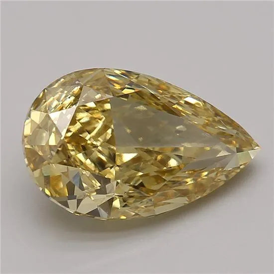 5.12ct Pear Lab Grown Diamond (Colour Fancy Vivid Yellow, Clarity VVS2, Cut VG, IGI Certified)