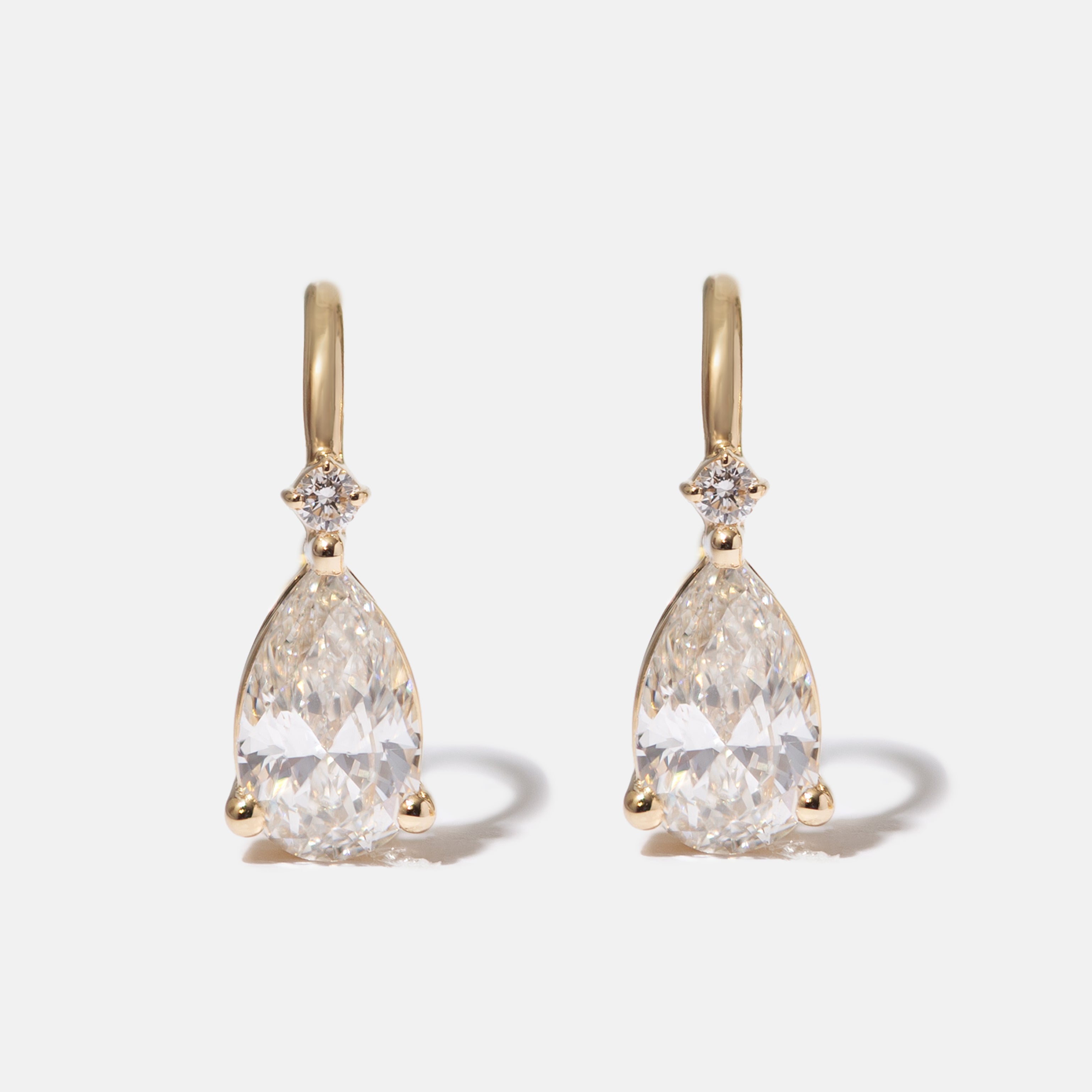 Pear Diamond Drop Earrings