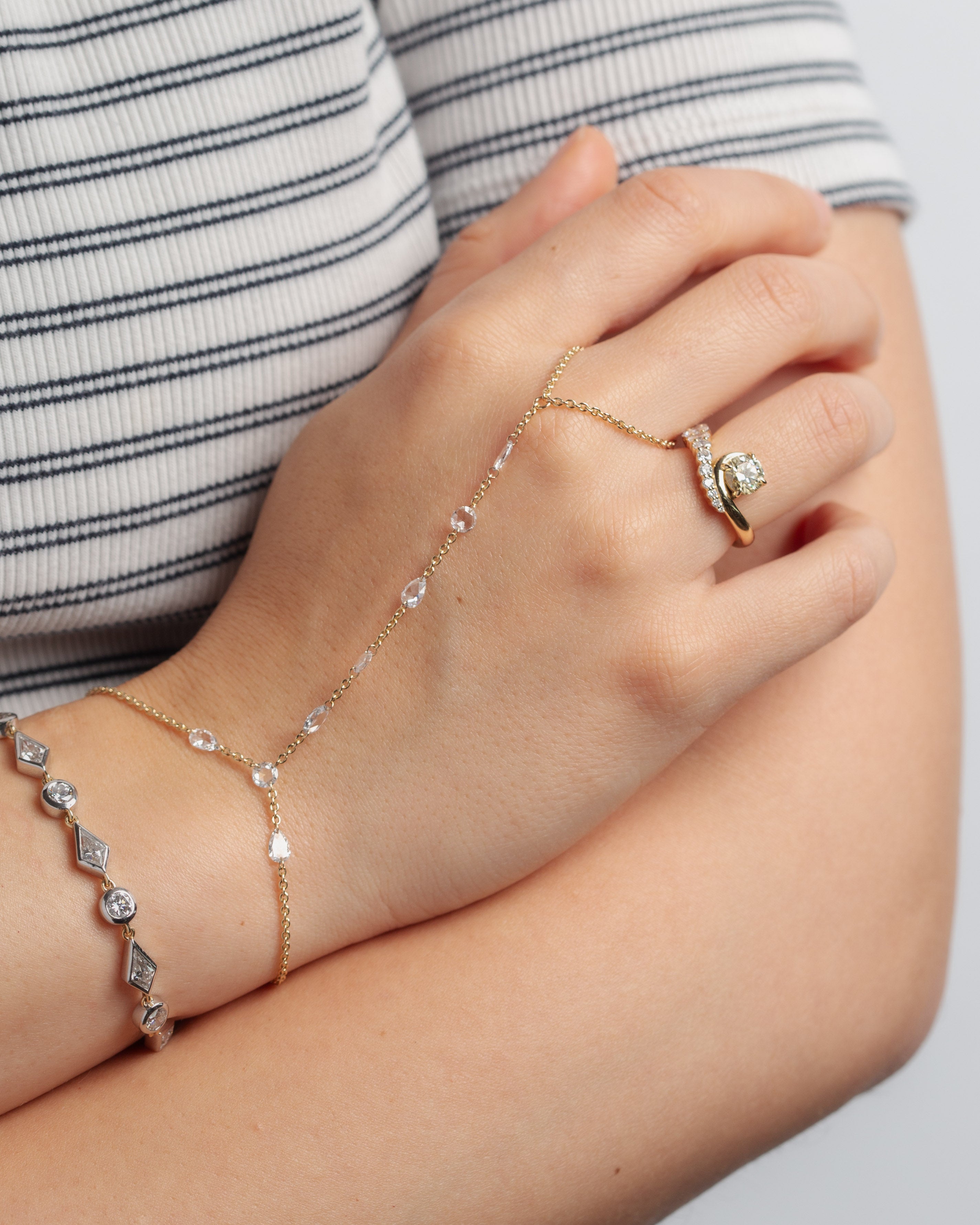 Rose Diamond Hand Chain