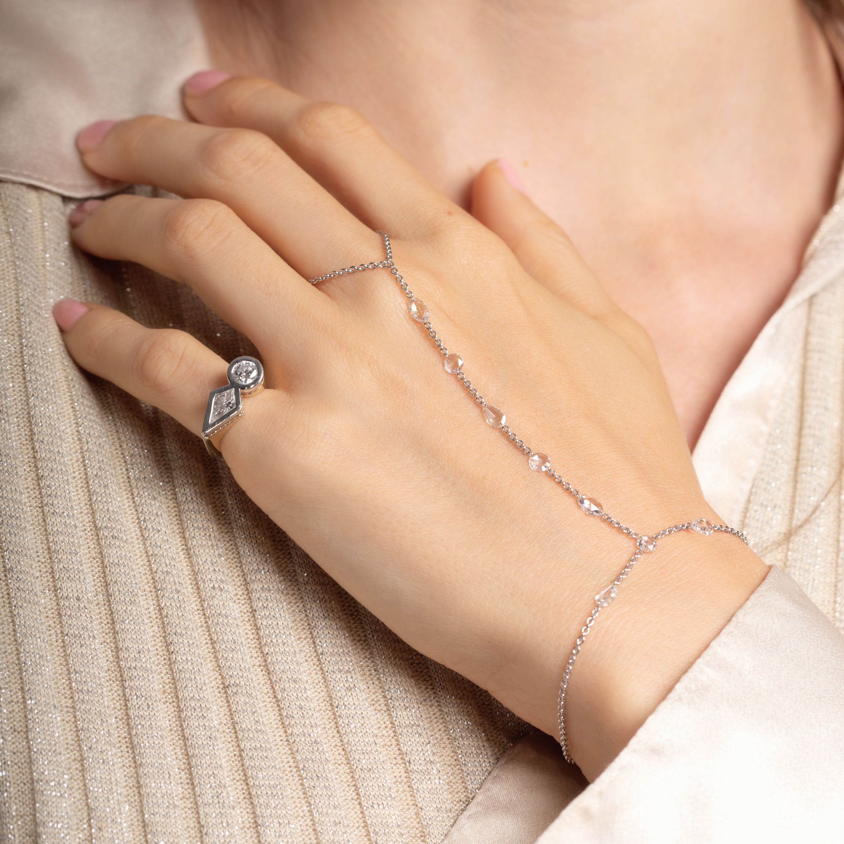 Rose Diamond Hand Chain