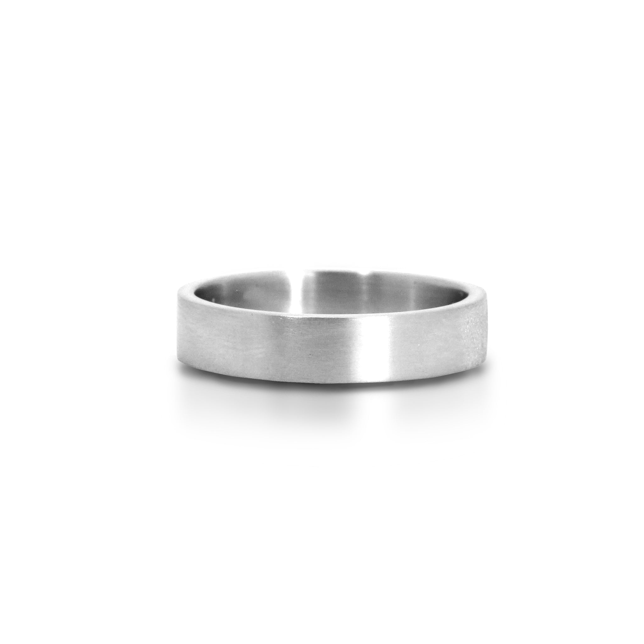 Custom Fingerprint Brushed Platinum Wedding Band