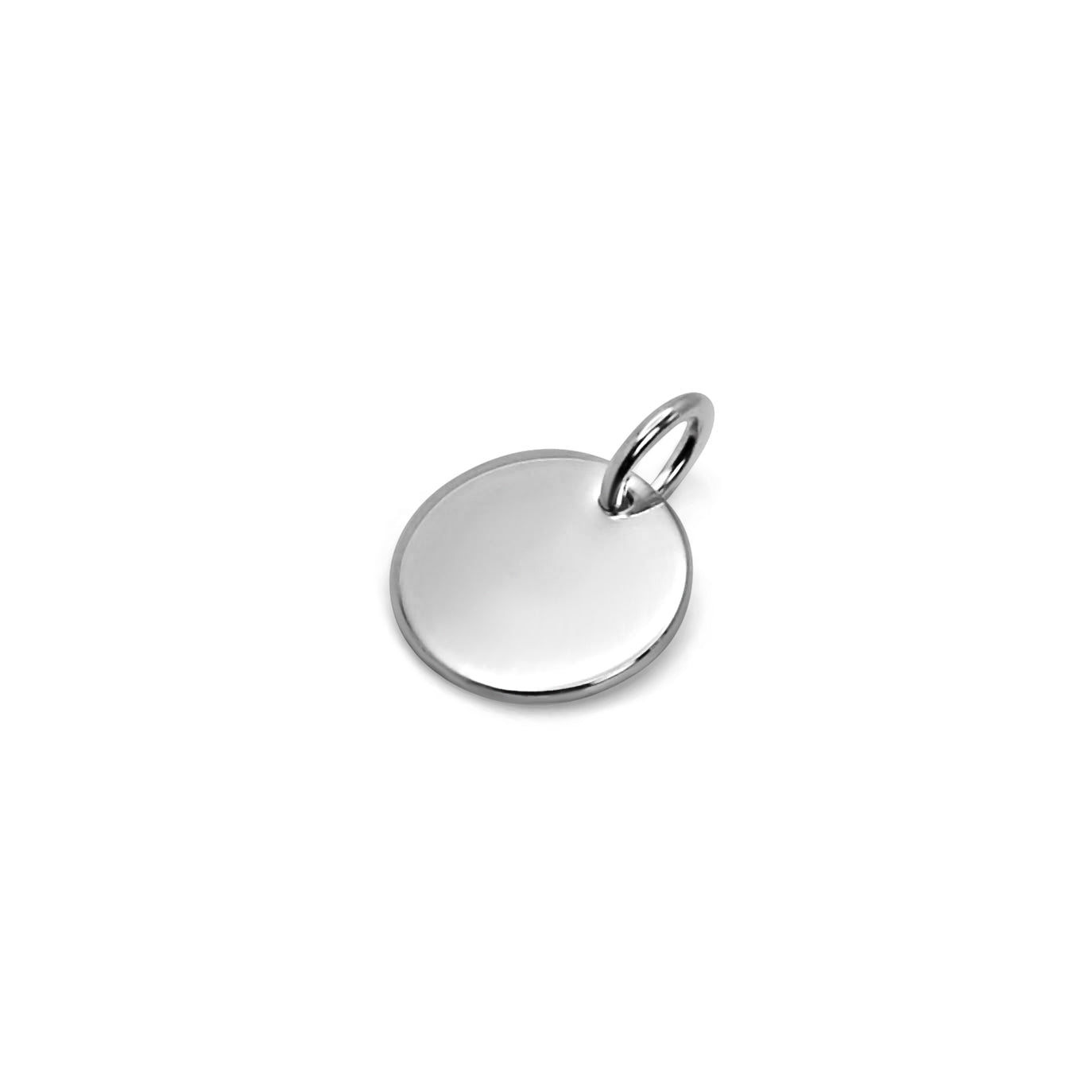 silver round charm pendant w/engraving