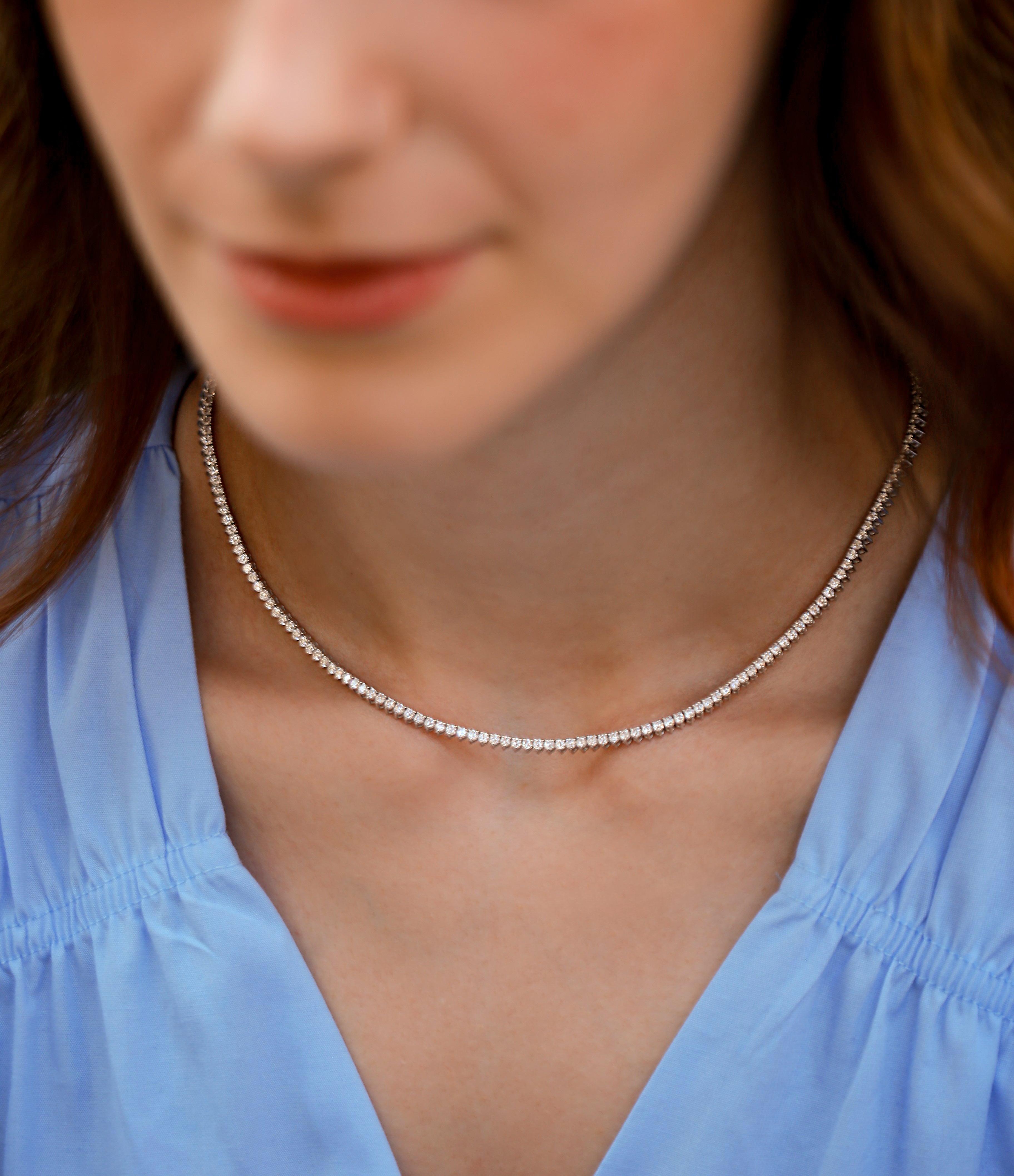 Tennis Necklace 3 Prong