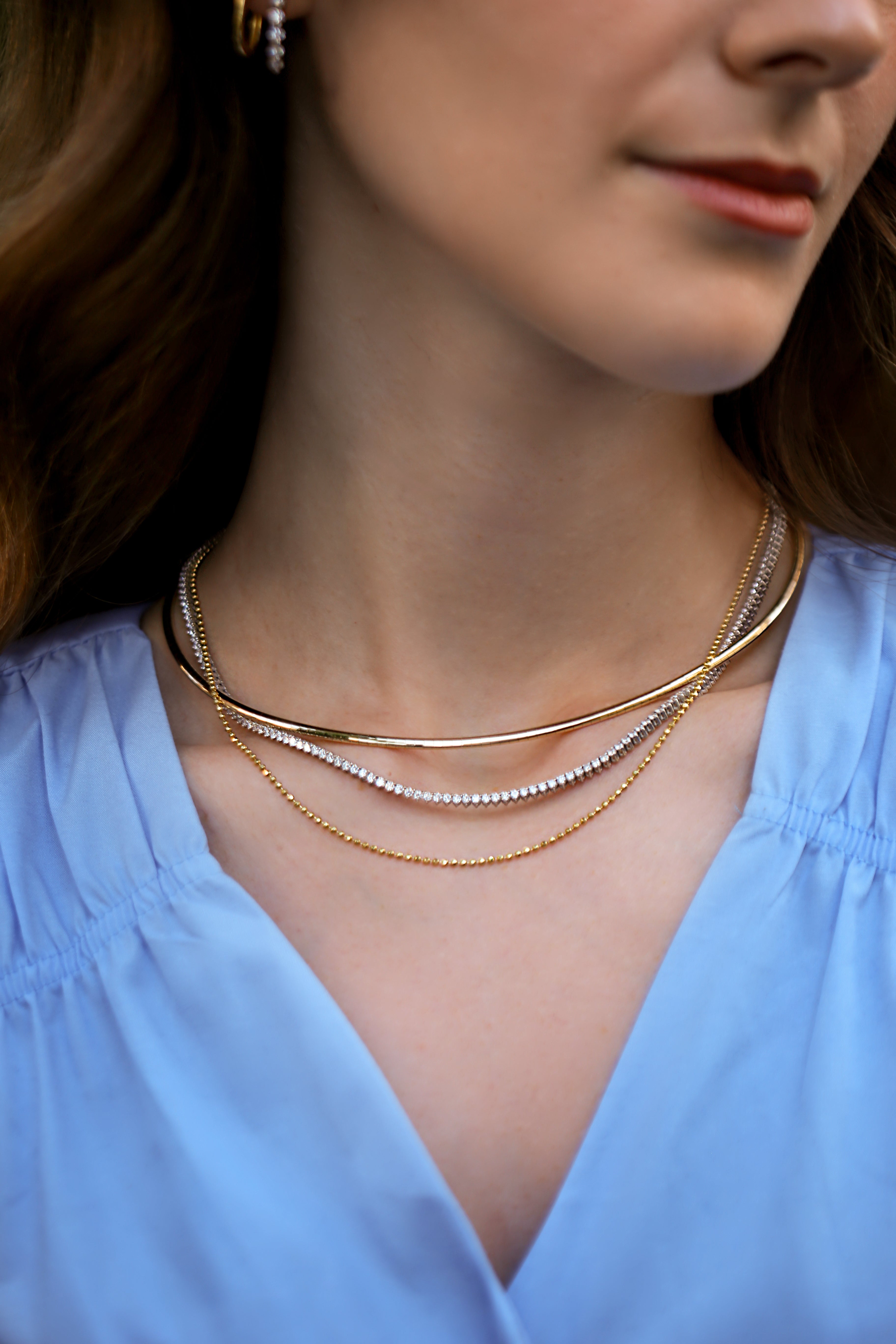 Tennis Necklace 3 Prong