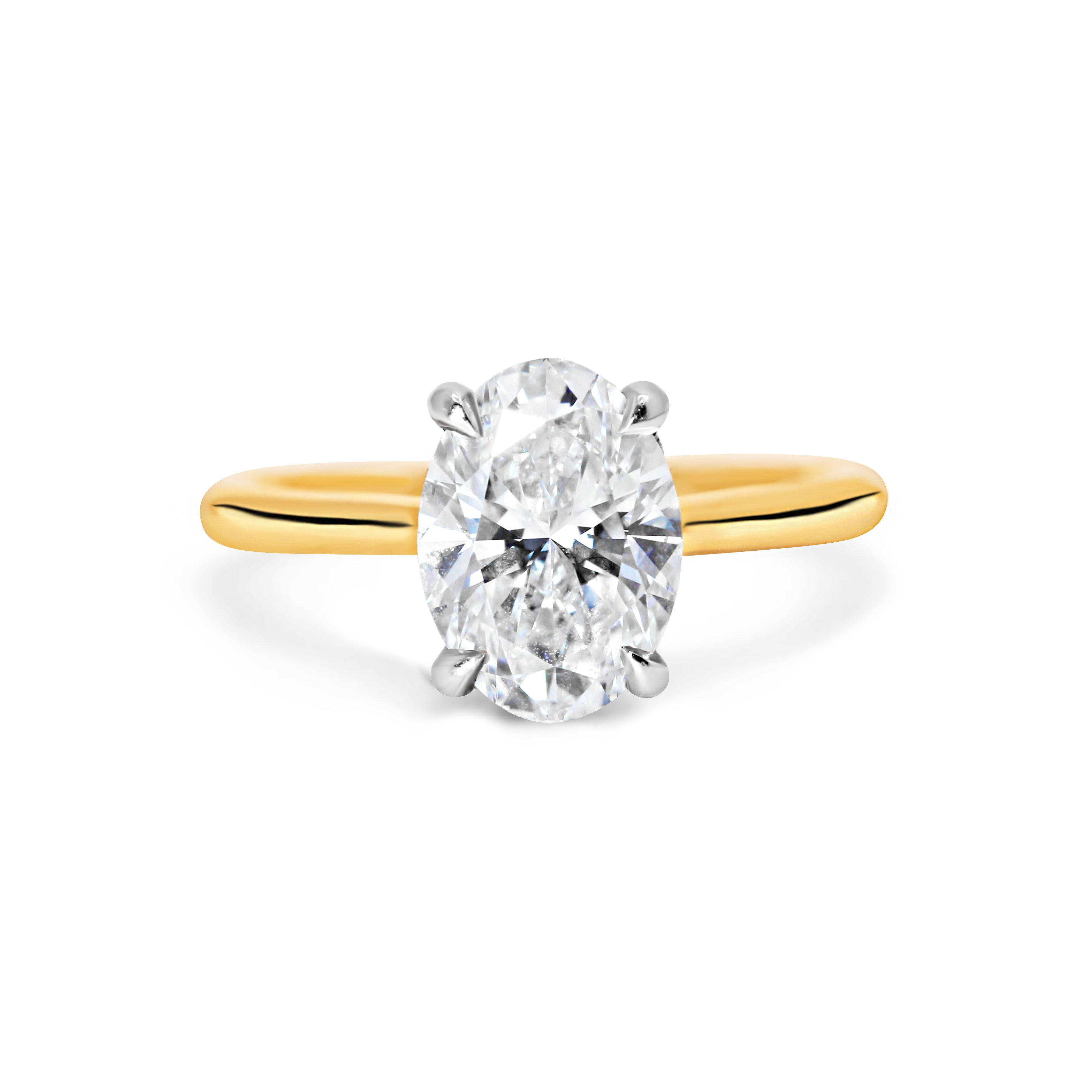 Cathedral Solitaire Oval Diamond Engagement Ring