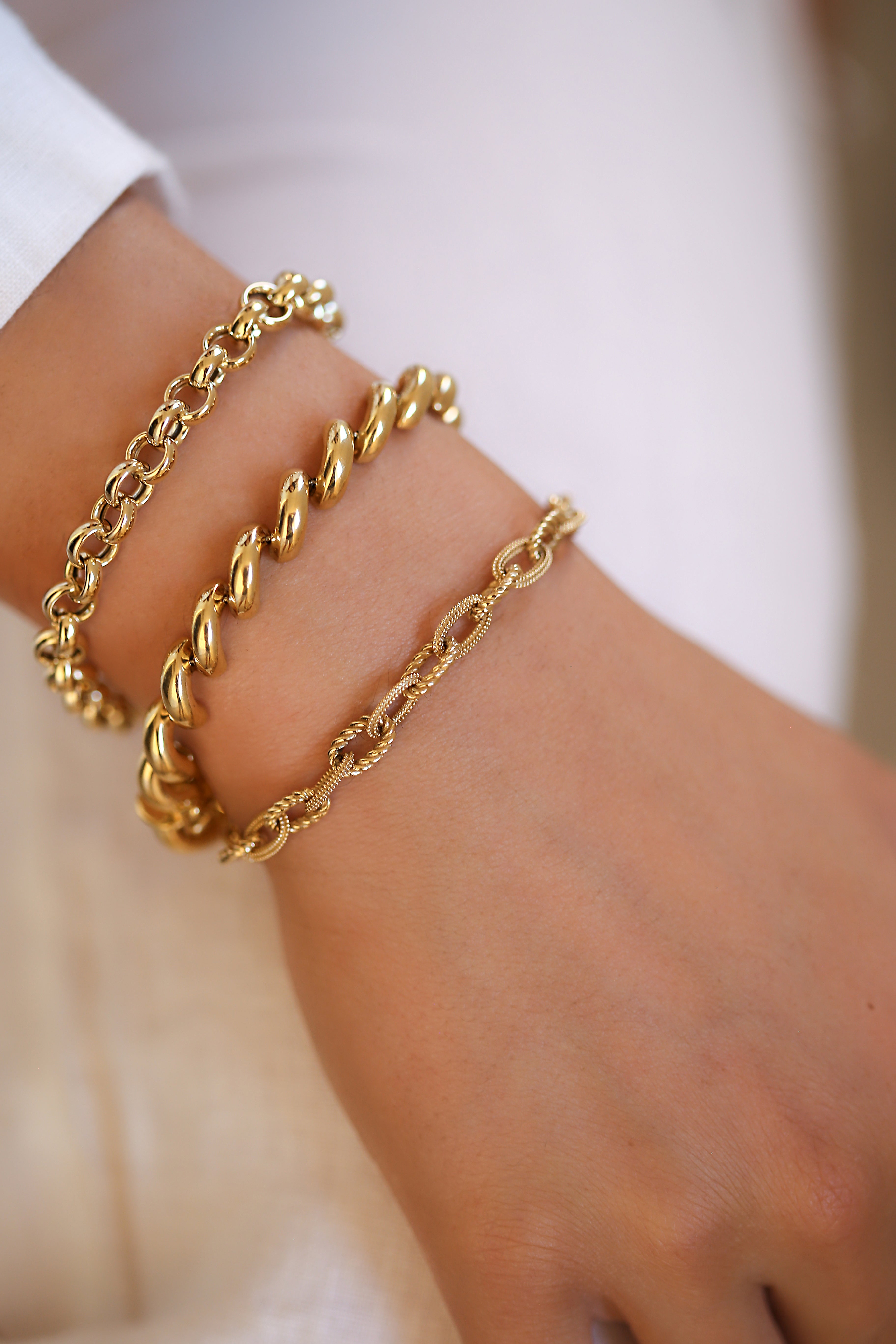 Double Vintage Gold Chain Bracelet