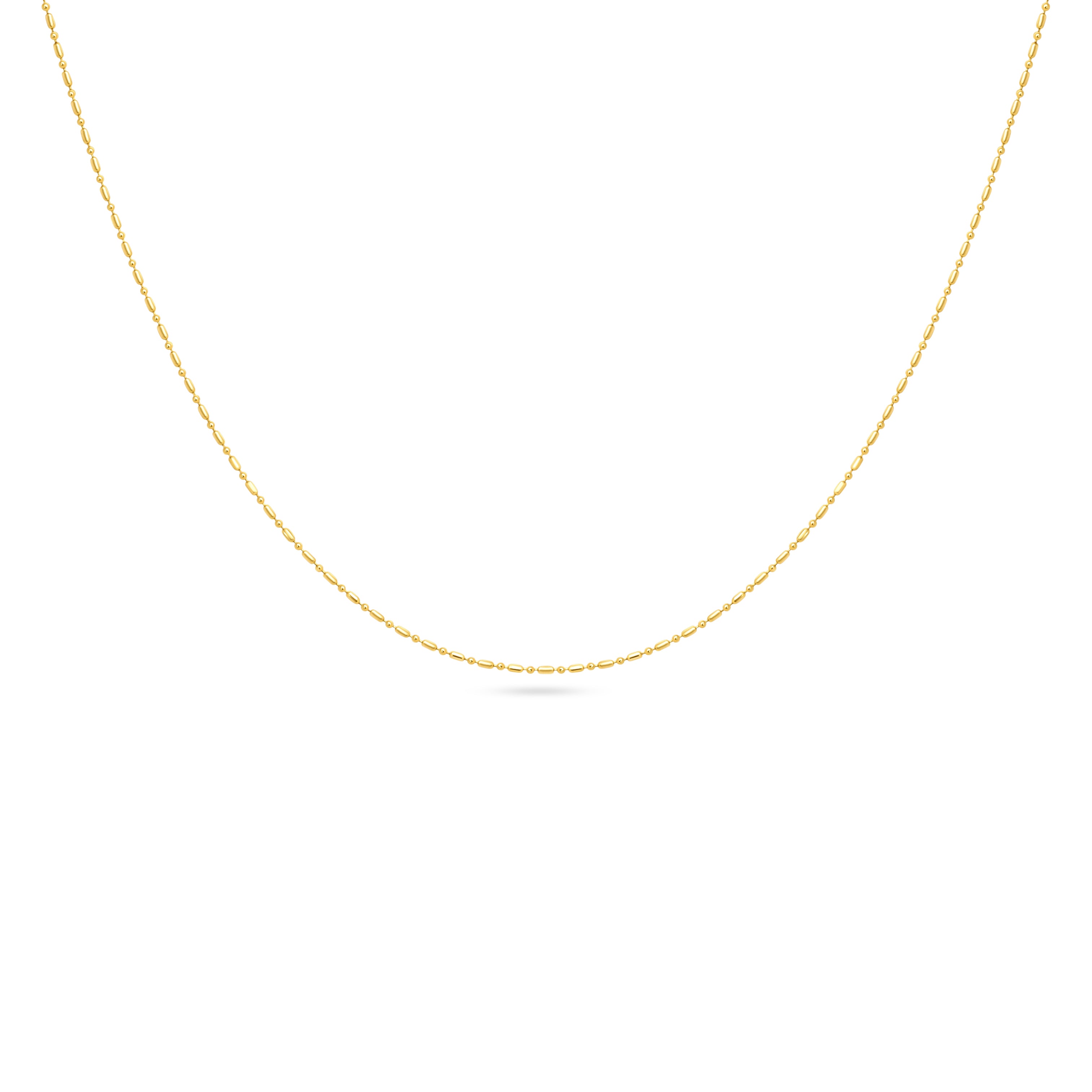 Dash-Dot Gold Bead Chain Necklace
