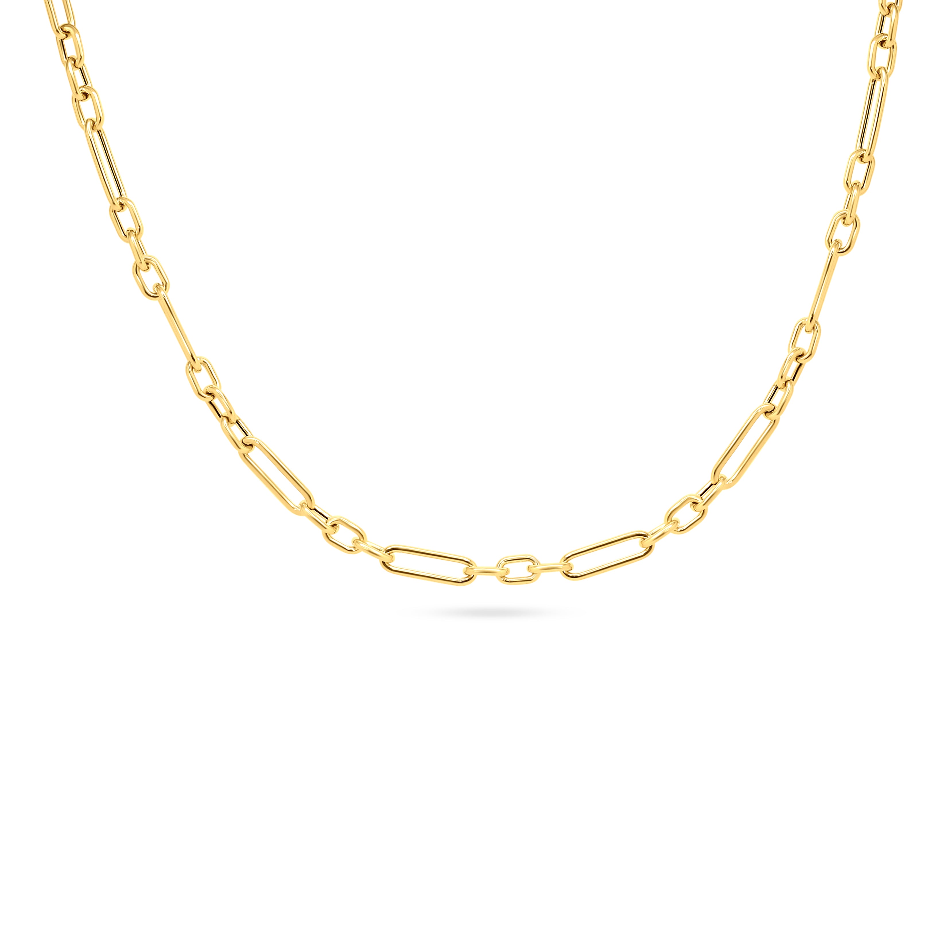 Alternating Oval Link Gold Chain Necklace