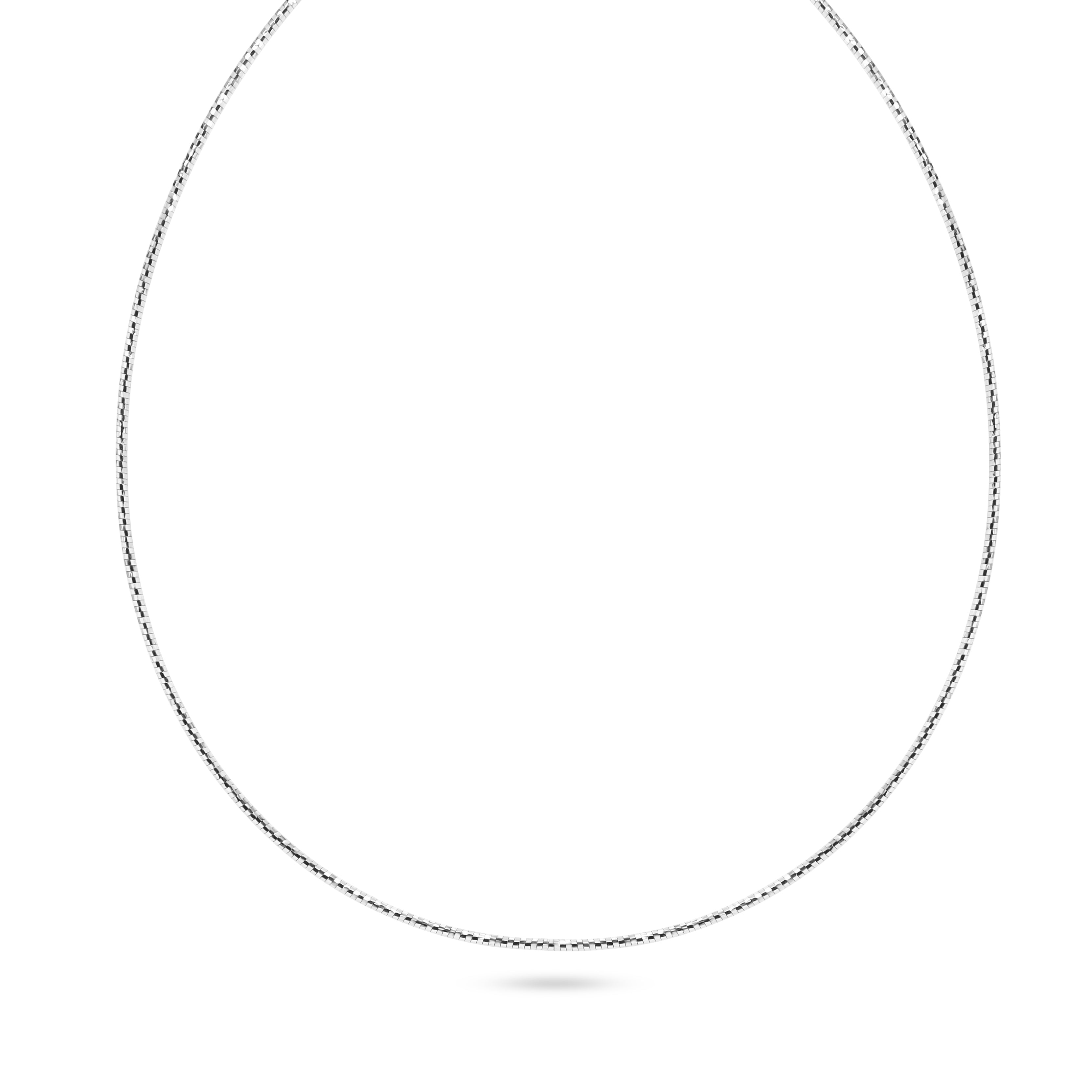 Thin White Gold Omega Chain Necklace