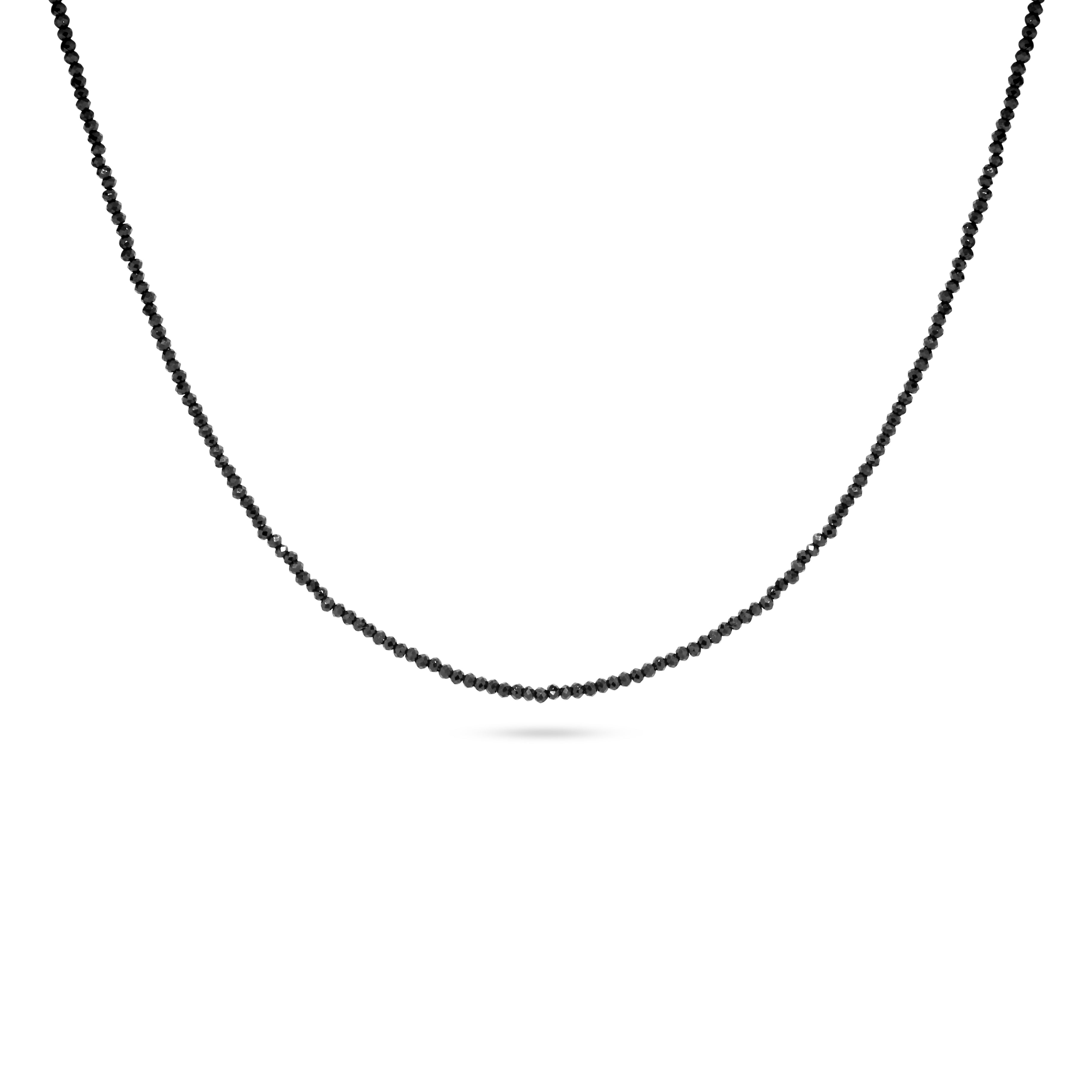 Thin Black Bead Necklace
