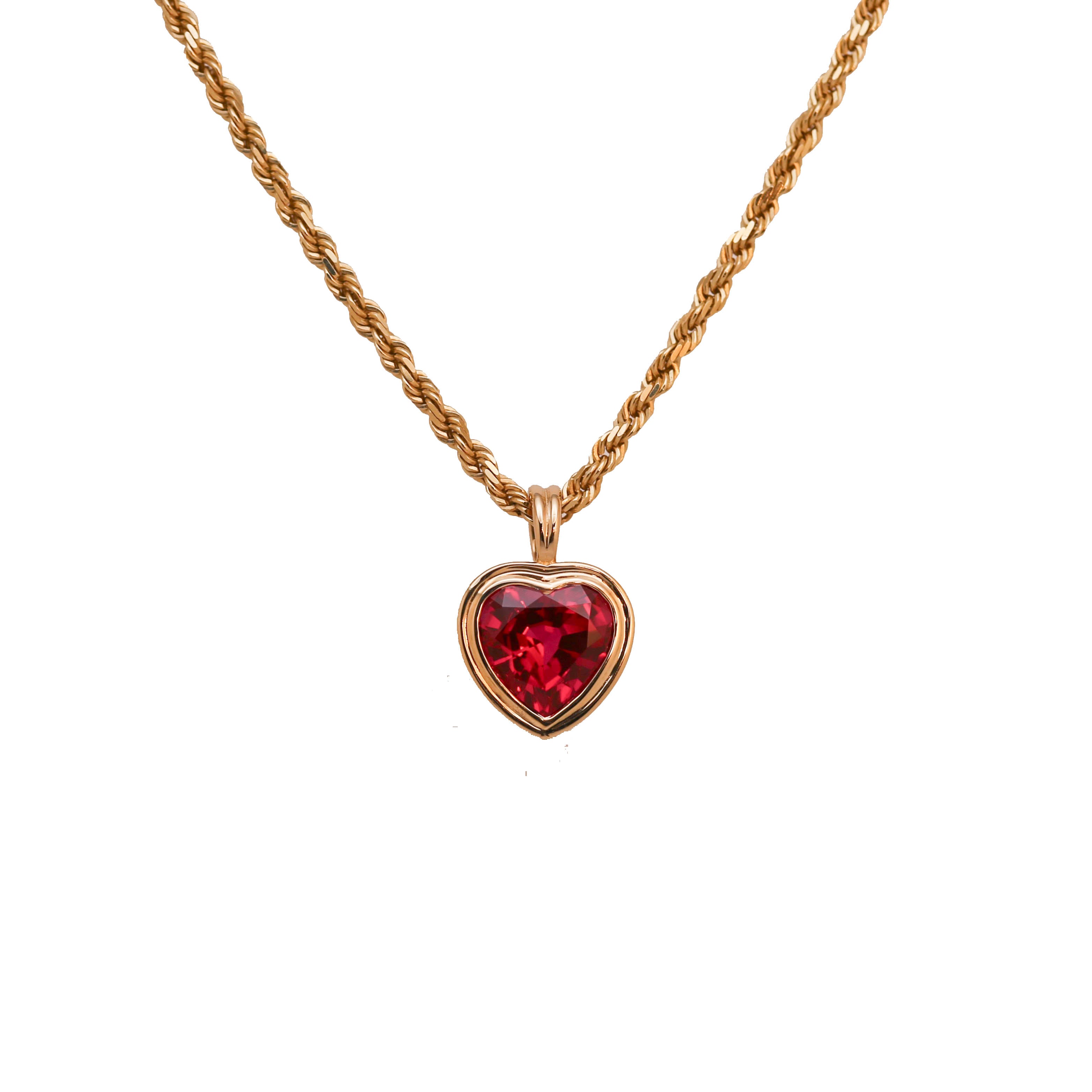 Heart Ruby Pendant | Necklace
